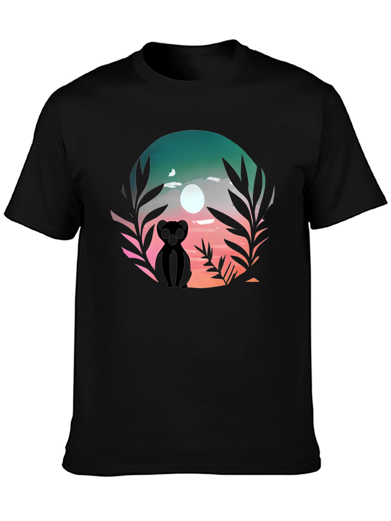Sunset Silhouette Bear Graphic Tee
