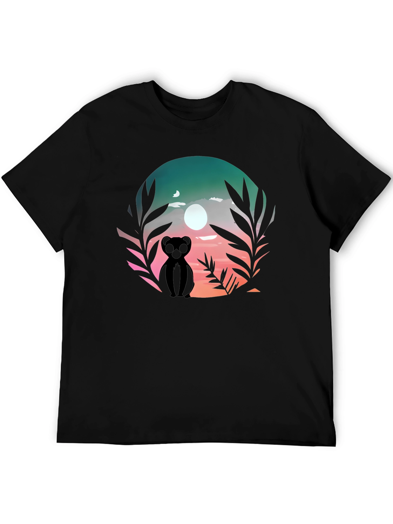 Sunset Silhouette Bear Graphic Tee
