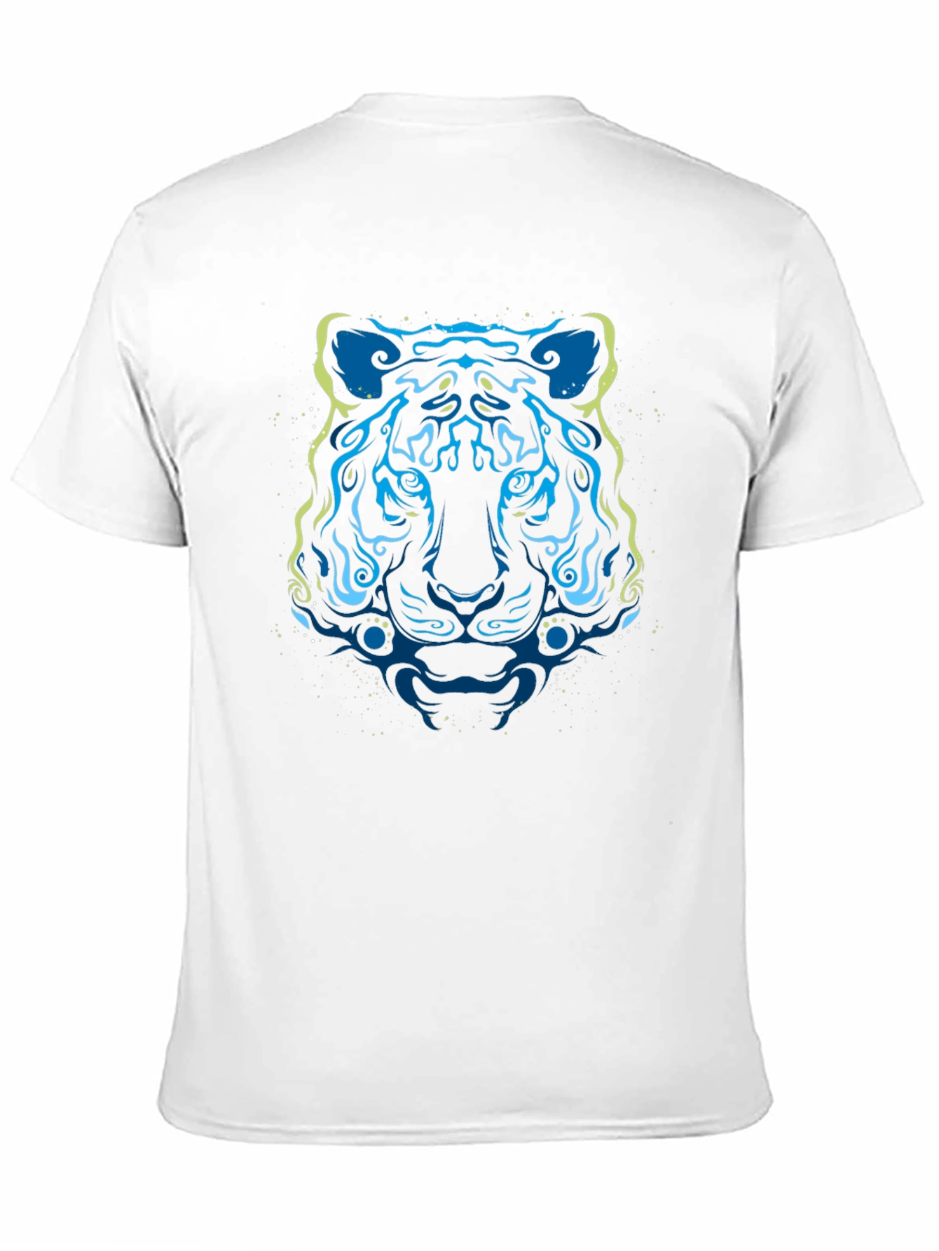 Abstract Tiger Graphic Tee - Stylish Mens Black T-Shirt