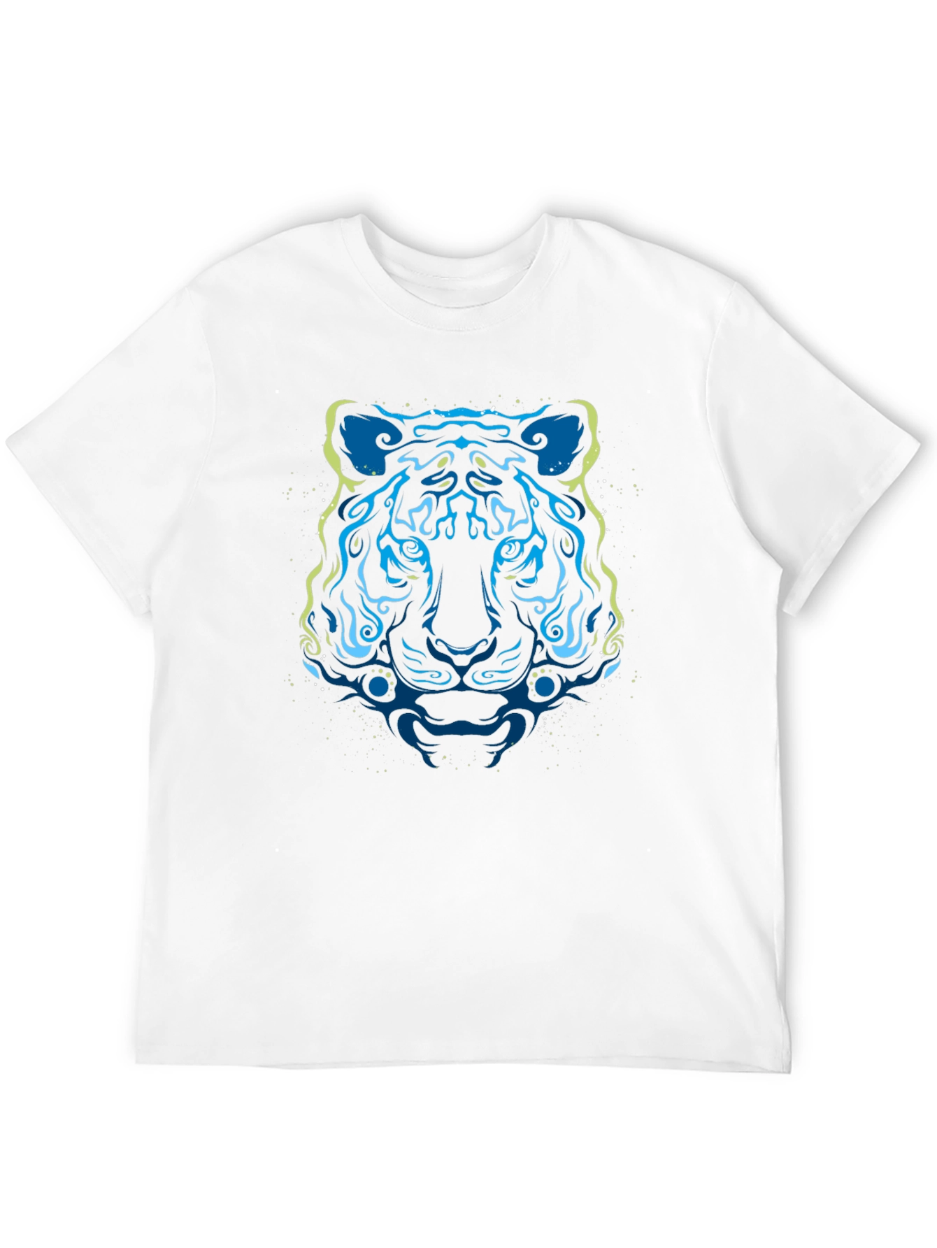 Abstract Tiger Graphic Tee - Stylish Mens Black T-Shirt