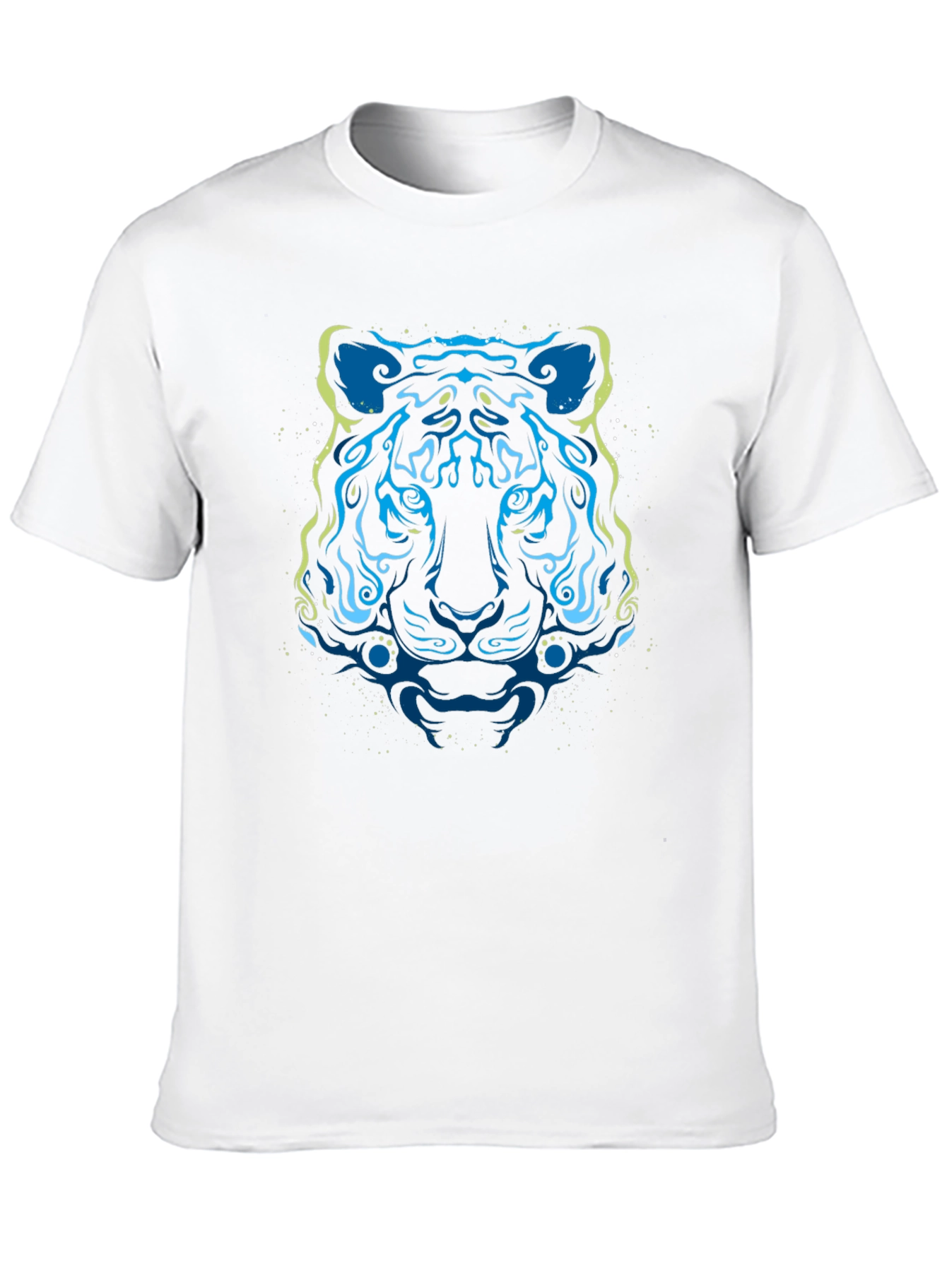 Abstract Tiger Graphic Tee - Stylish Mens Black T-Shirt