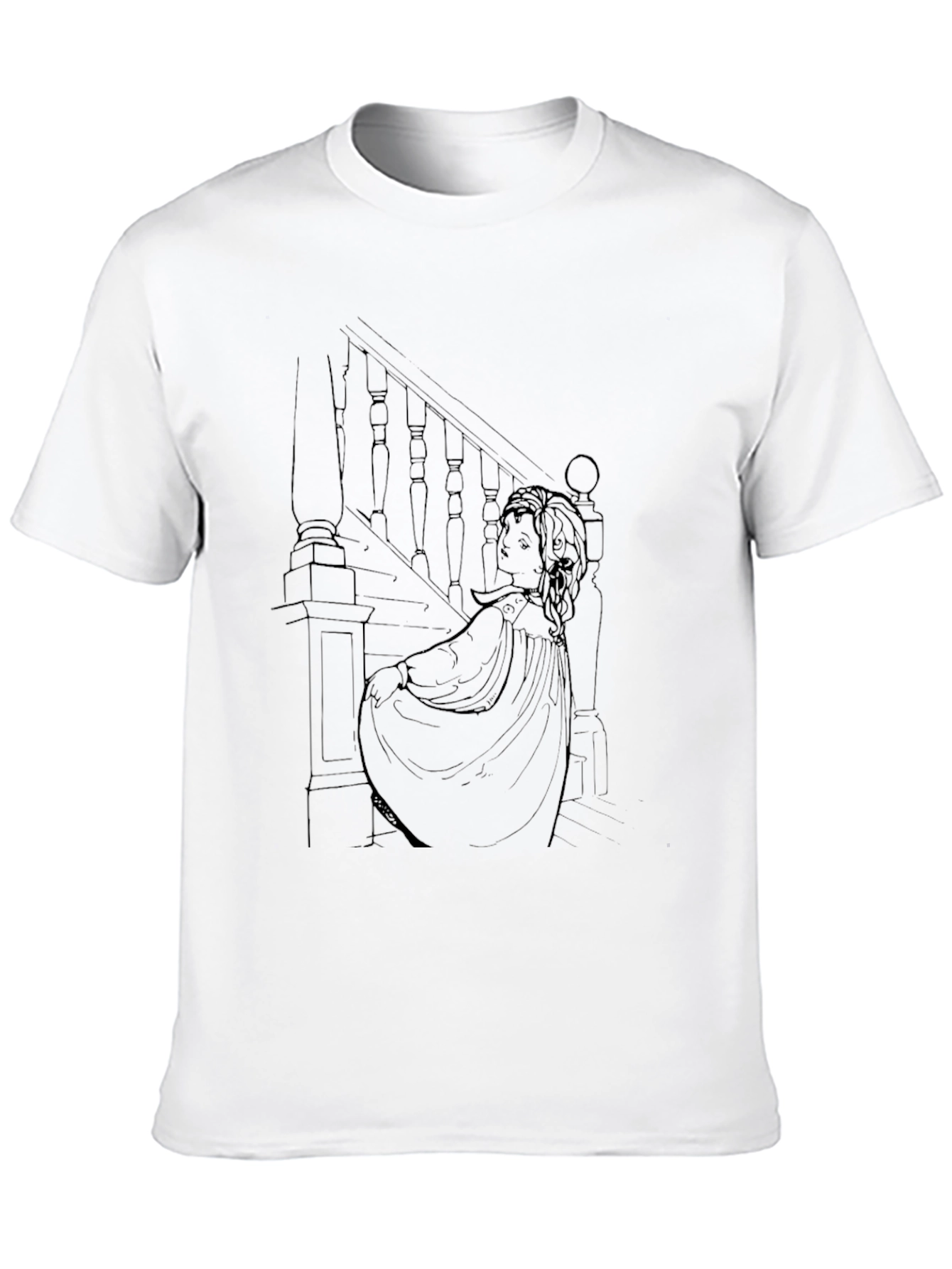 Ethereal Staircase Graphic Tee - Stylish Black T-Shirt