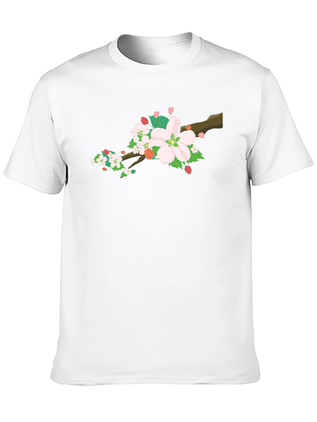 Cherry Blossom Graphic Tee - Black Cotton Blend