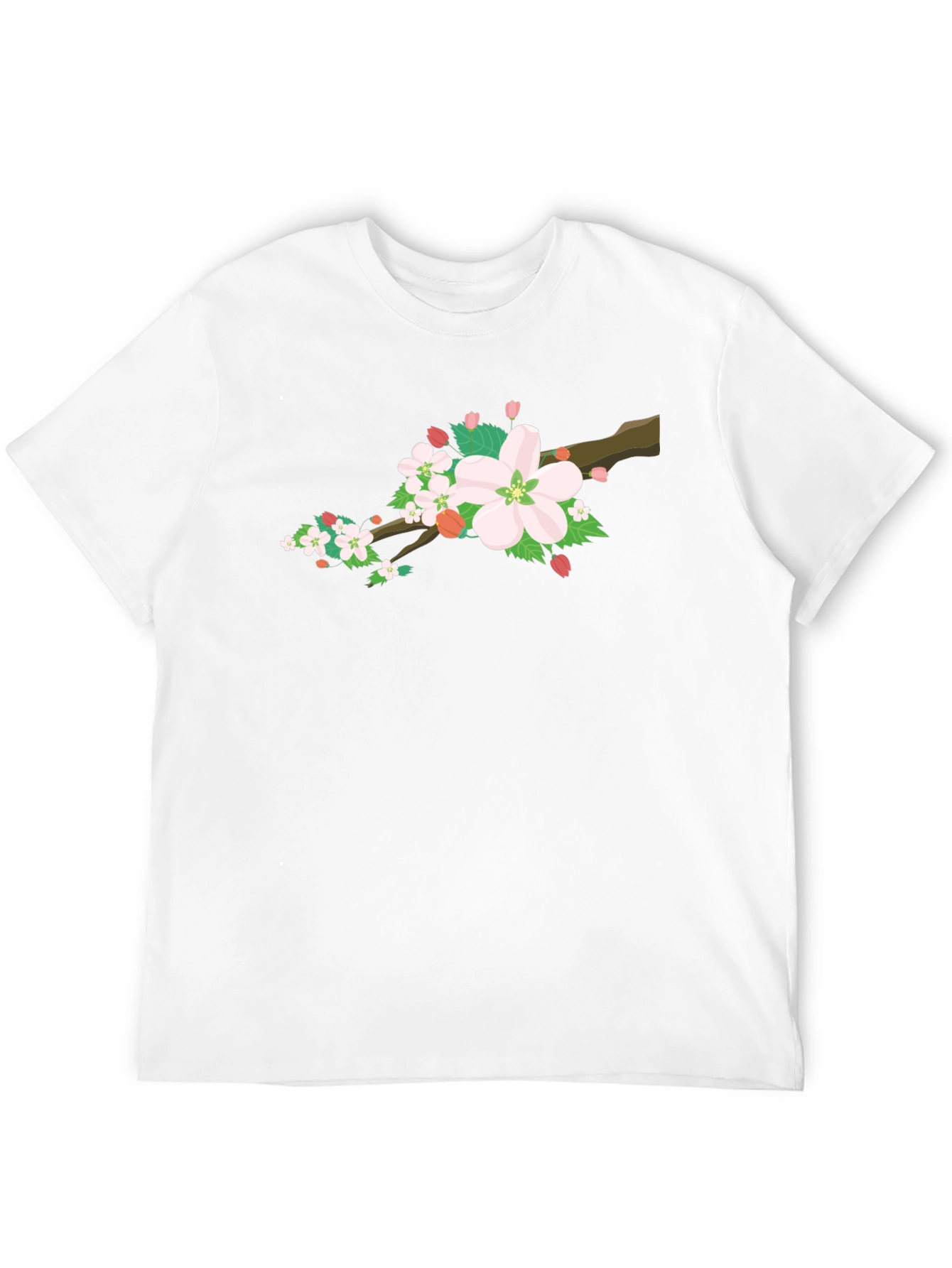 Cherry Blossom Graphic Tee - Black Cotton Blend