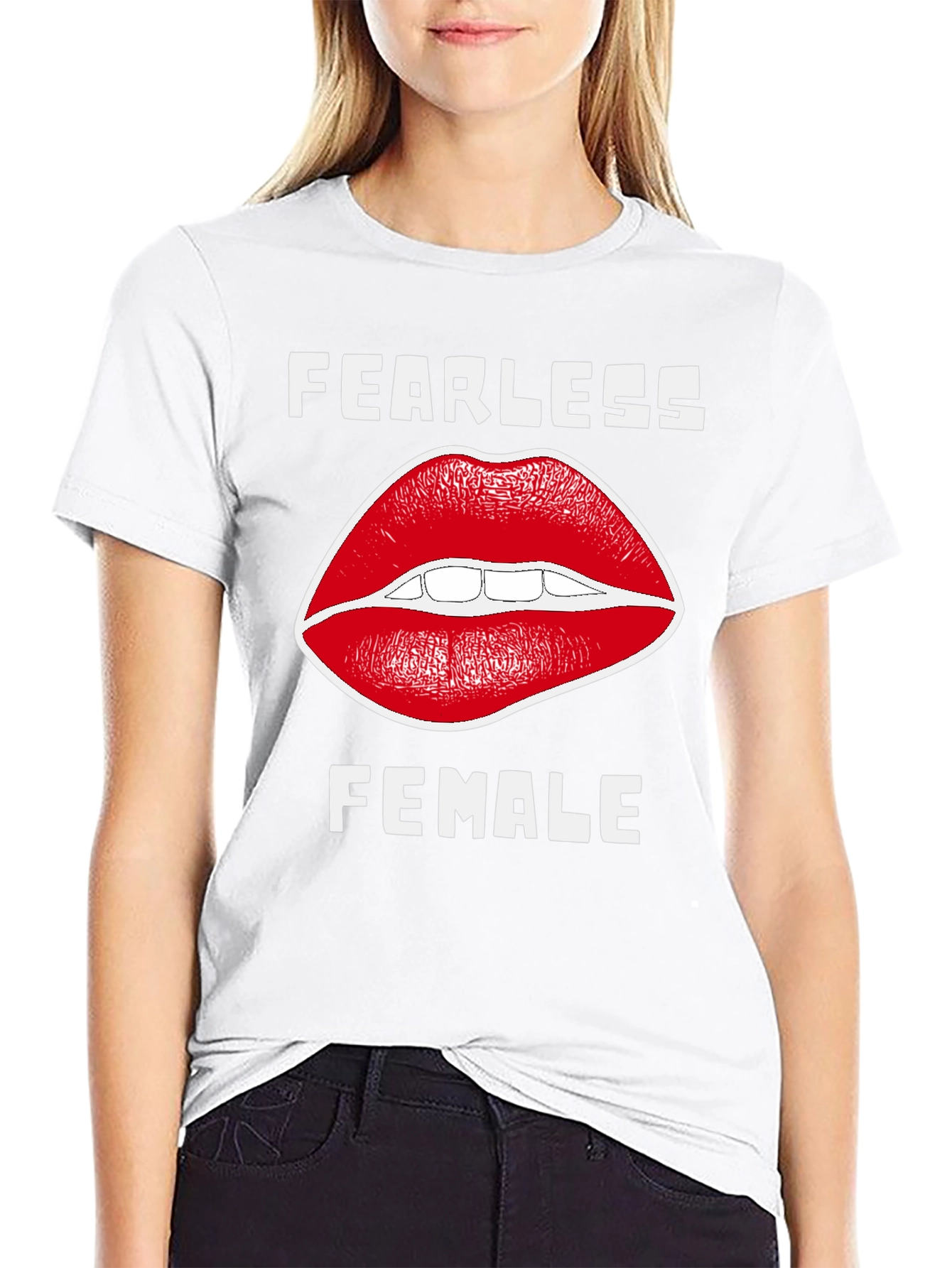 Fearless Female T-Shirt with Lip Design