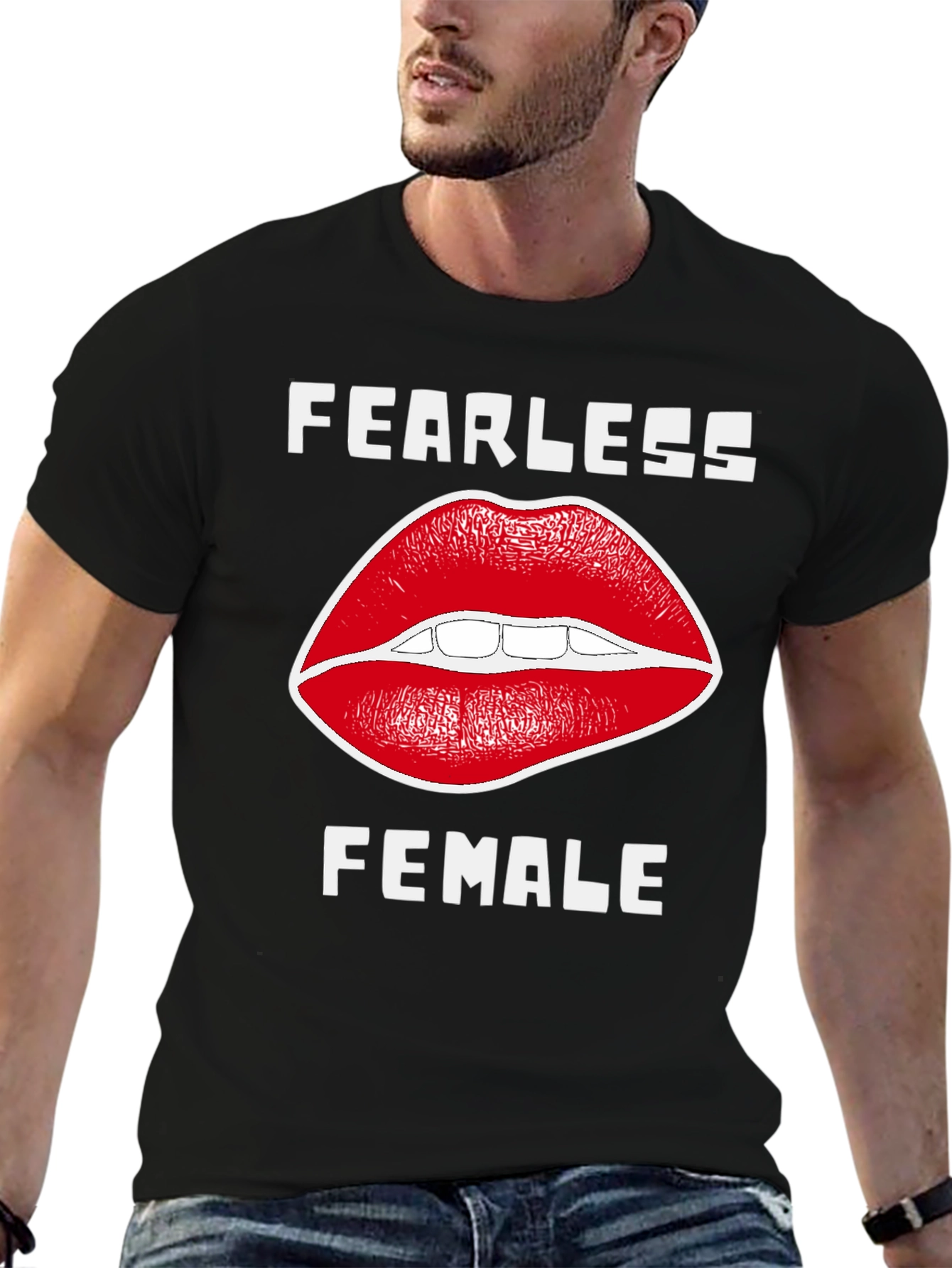 Fearless Female T-Shirt with Lip Design