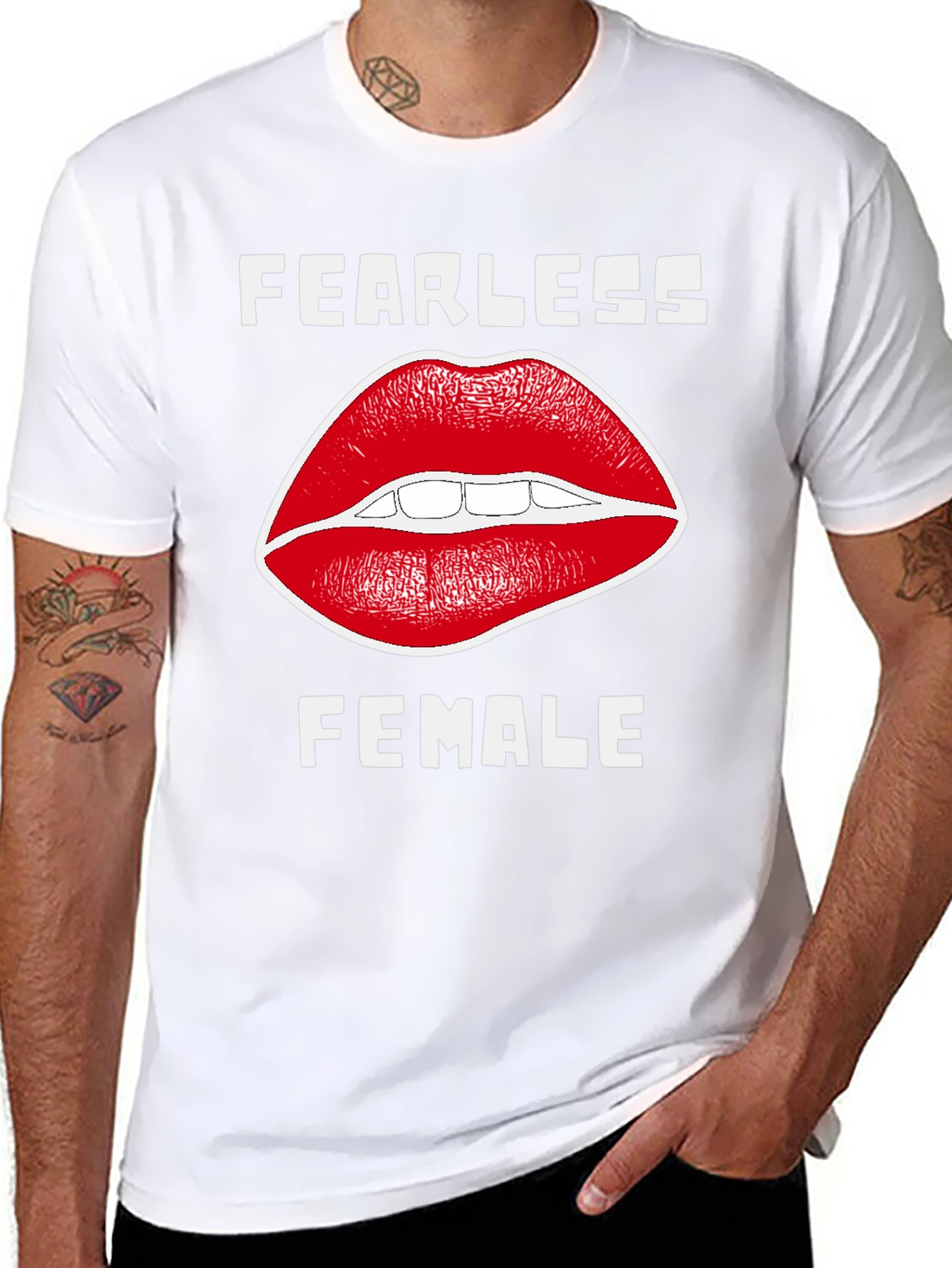 Fearless Female T-Shirt with Lip Design