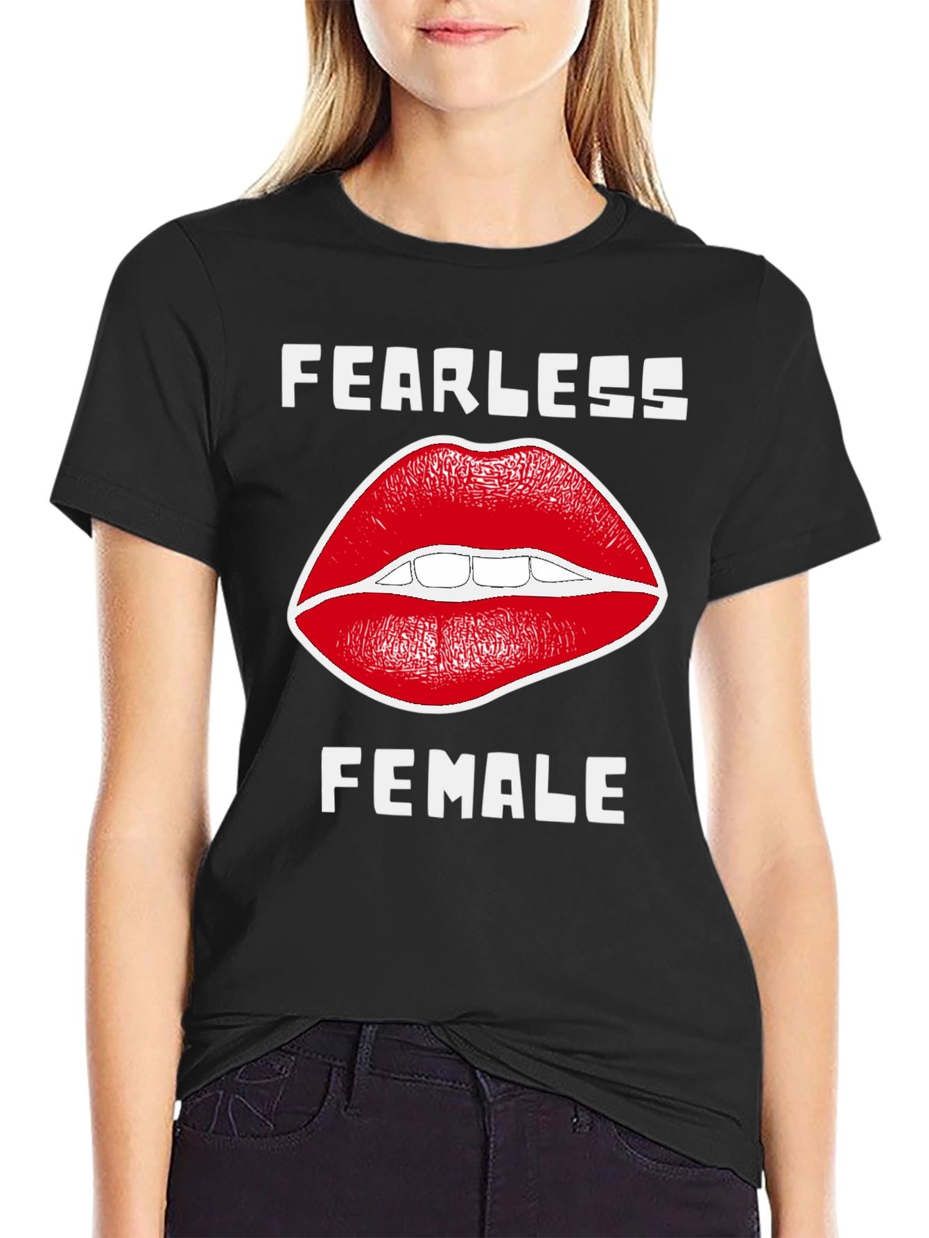 Fearless Female T-Shirt with Lip Design