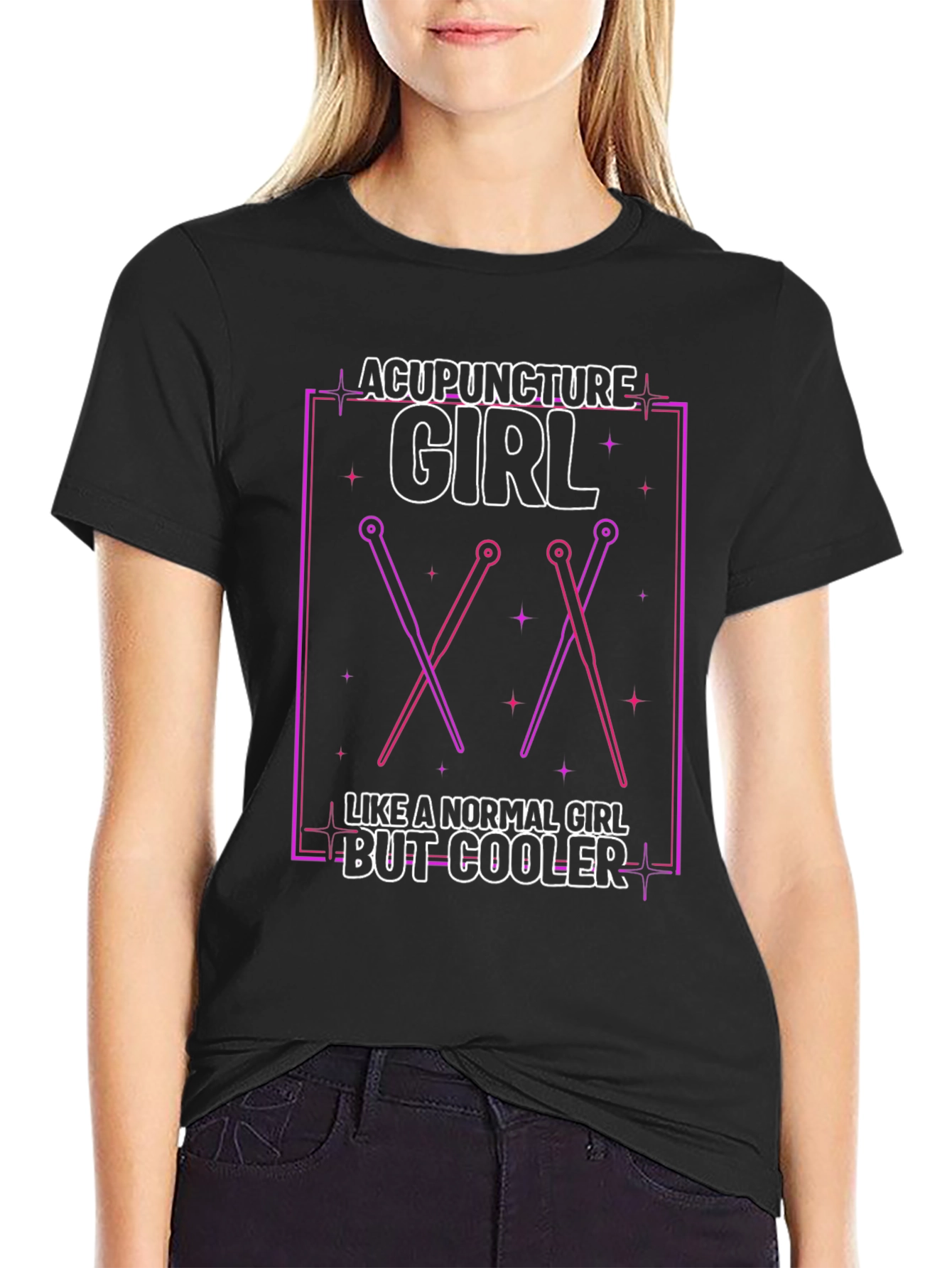 Acupuncture Girl T-Shirt - Cool Therapist Design