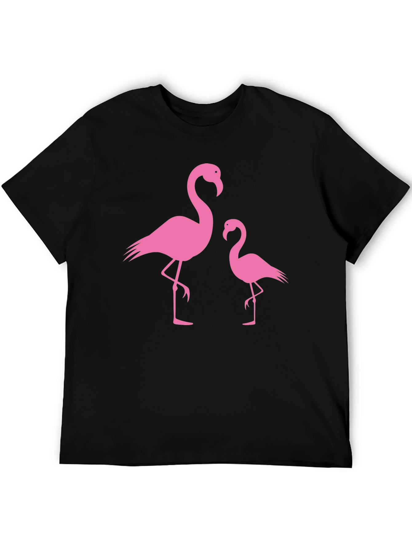 Pink Flamingo Graphic Tee - Black
