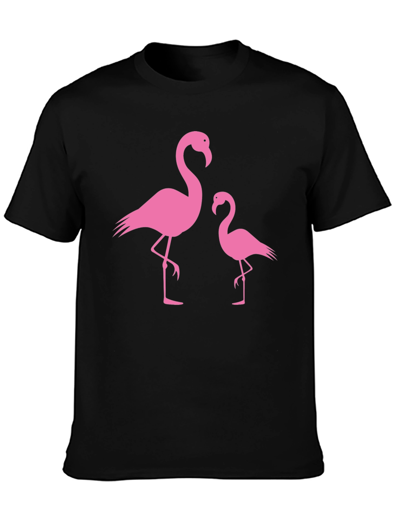 Pink Flamingo Graphic Tee - Black