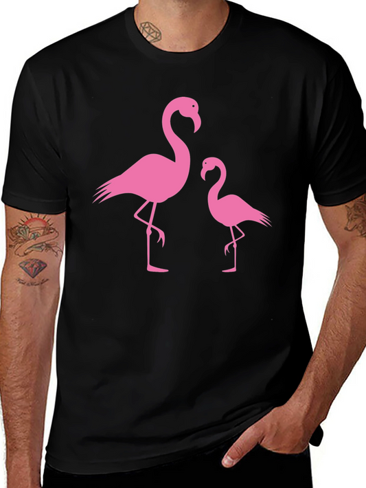 Pink Flamingo Graphic Tee - Black