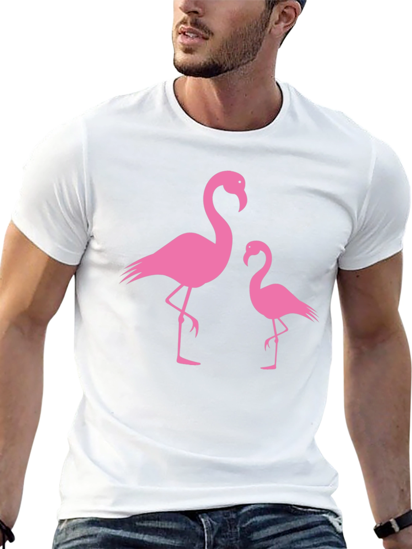 Pink Flamingo Graphic Tee - Black