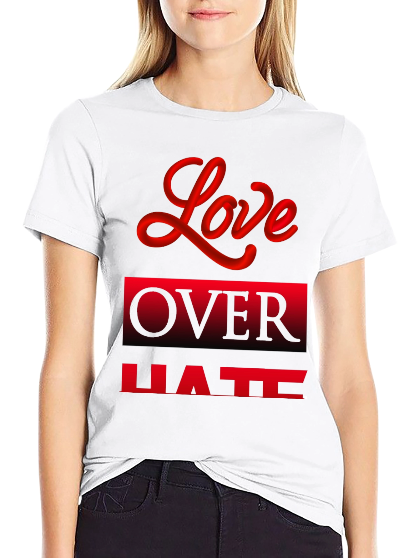 Love Over Hate Graphic Tee - Black