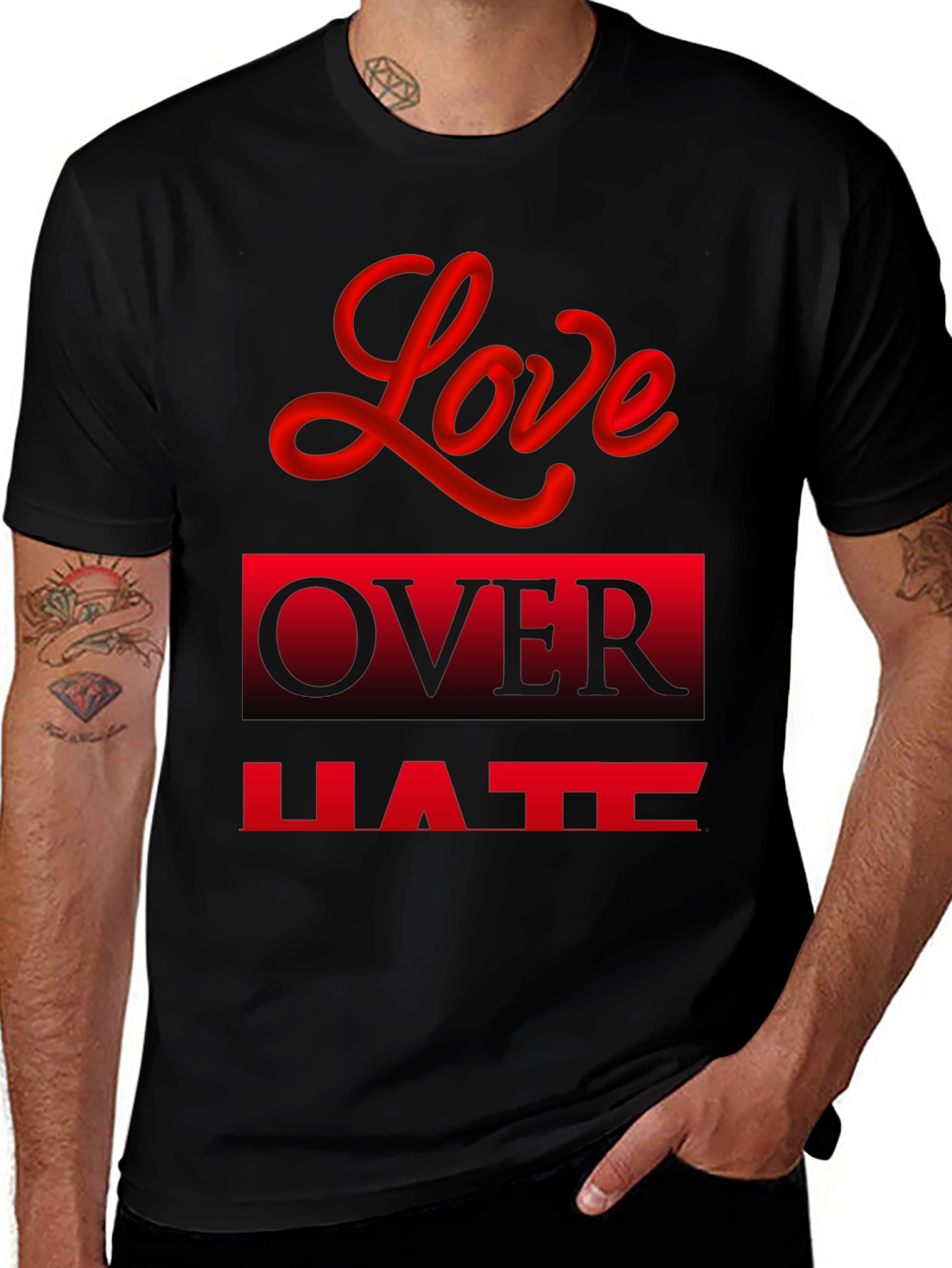 Love Over Hate Graphic Tee - Black