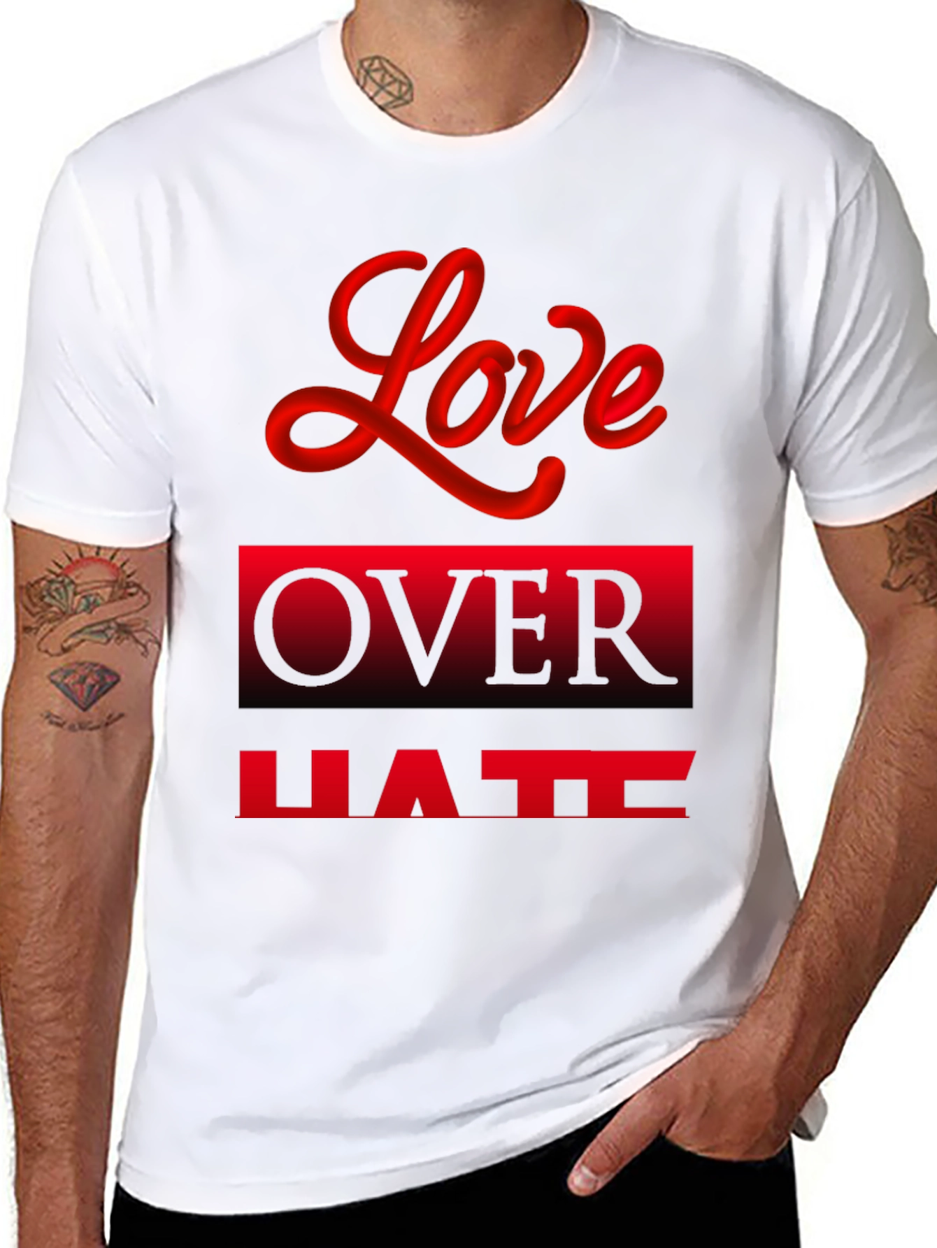 Love Over Hate Graphic Tee - Black