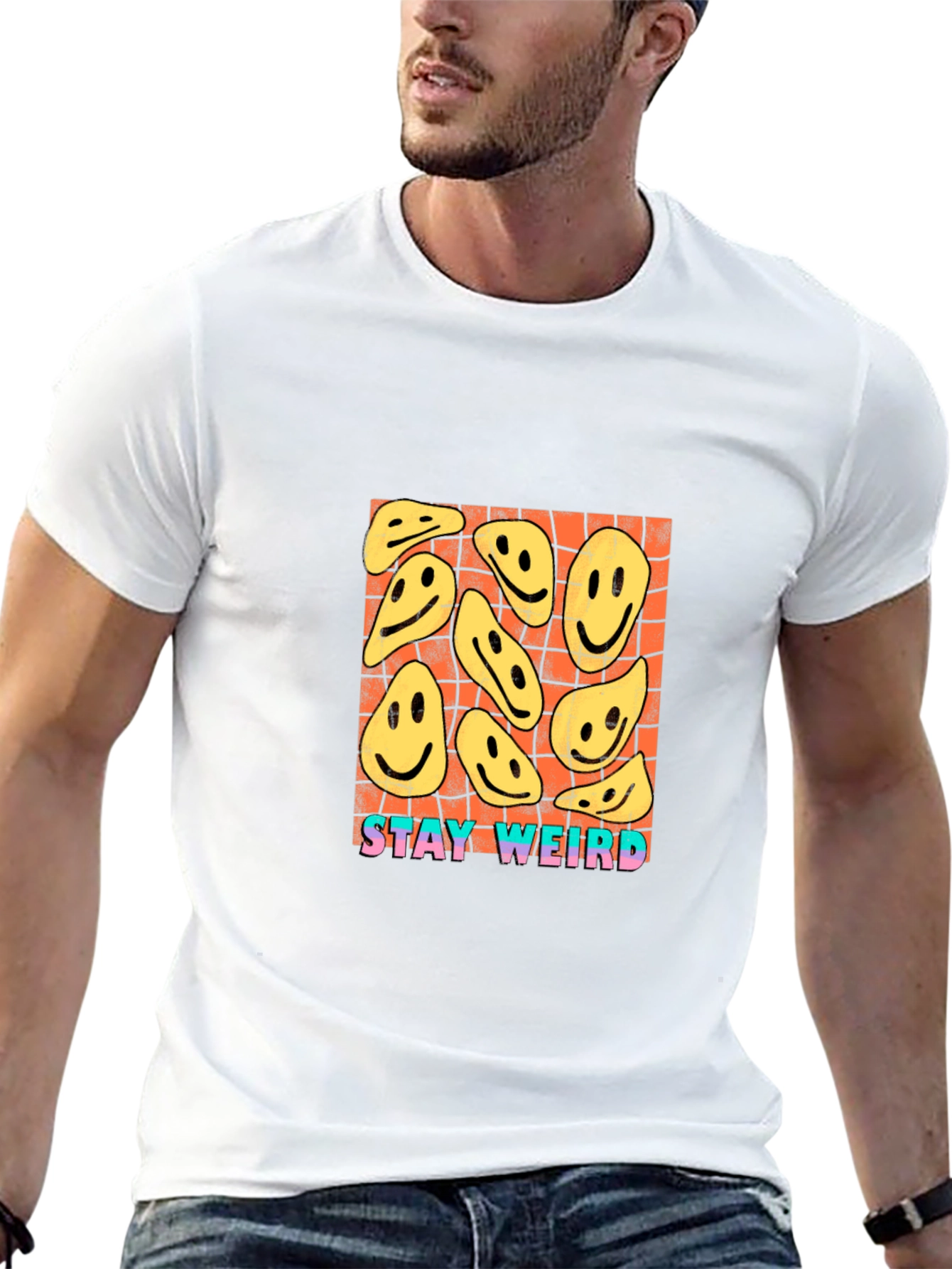 Stay Weird Graphic Tee - Black Cotton T-Shirt