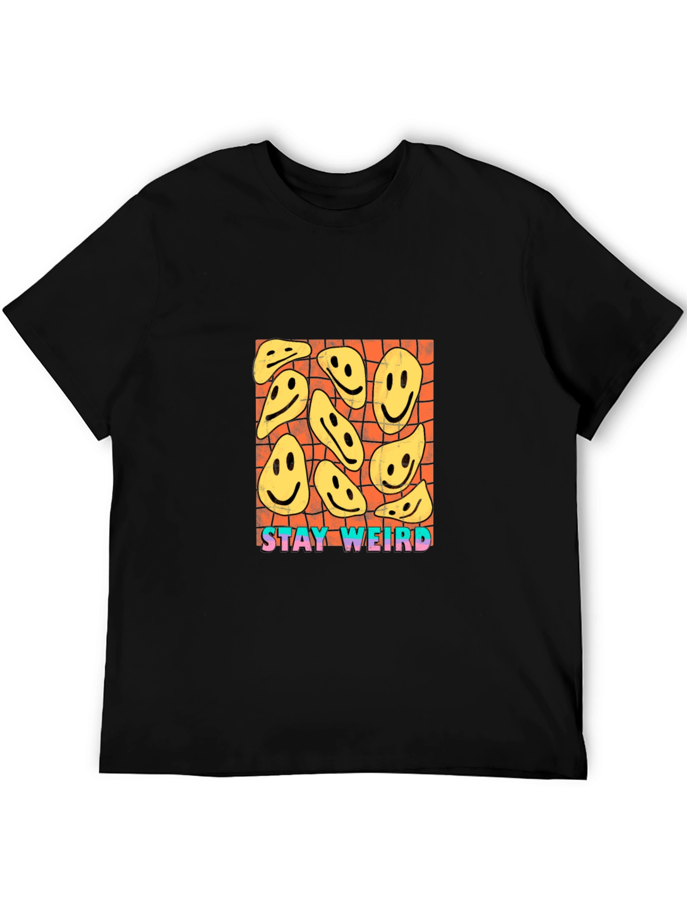 Stay Weird Graphic Tee - Black Cotton T-Shirt