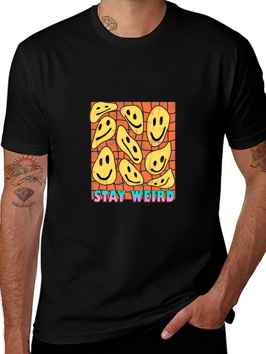 Stay Weird Graphic Tee - Black Cotton T-Shirt