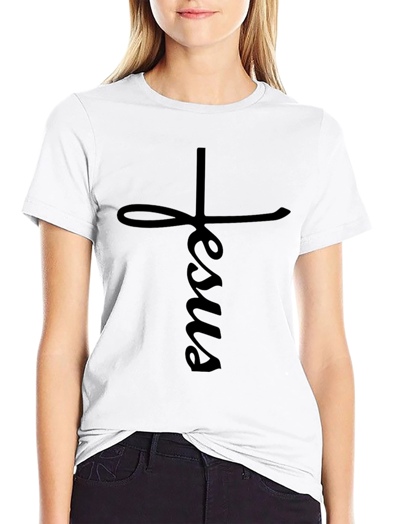 Jesus Cross Black T-Shirt - Faith Inspired Apparel