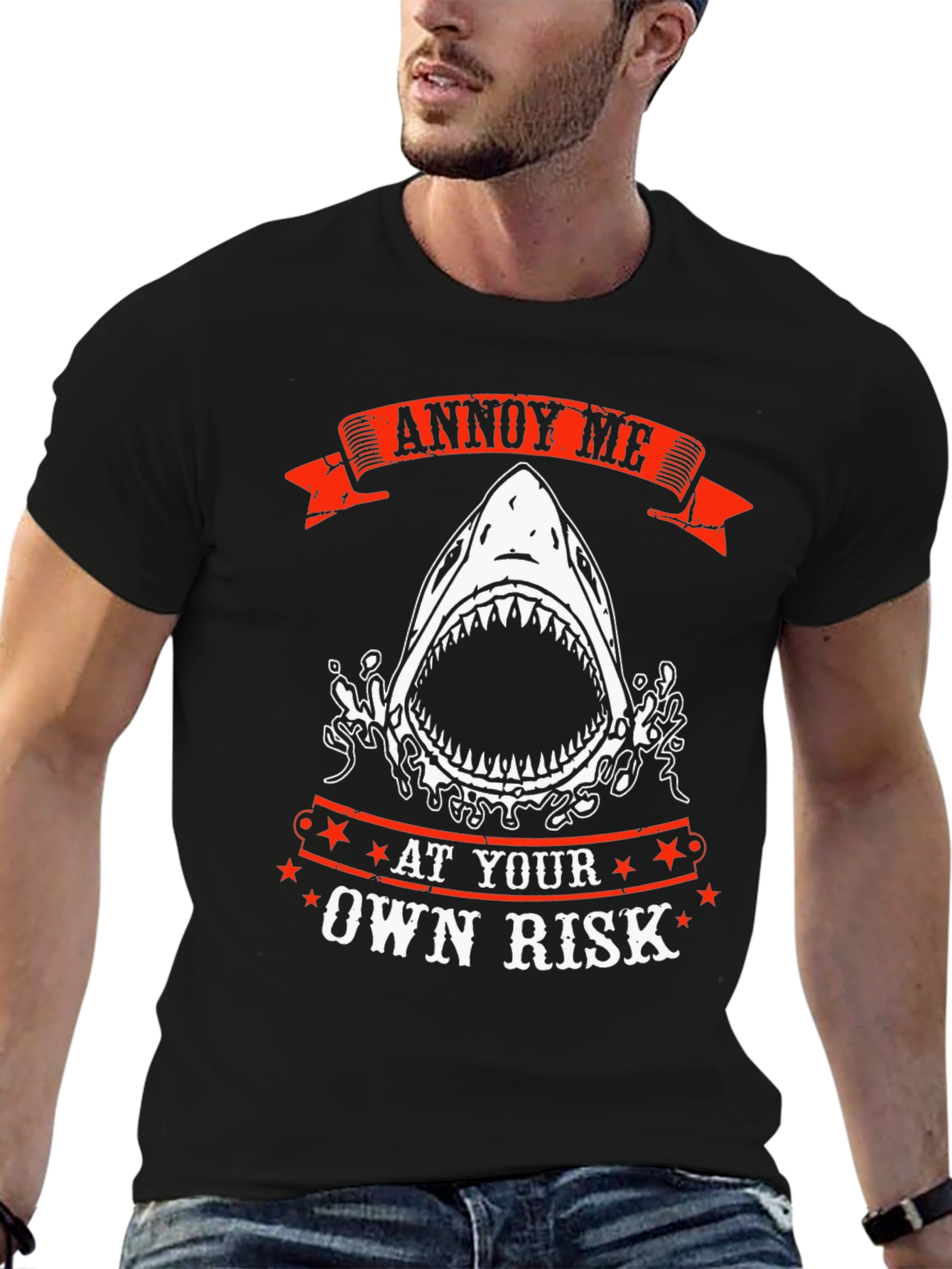 Annoy Me At Your Own Risk Shark Graphic T-Shirt