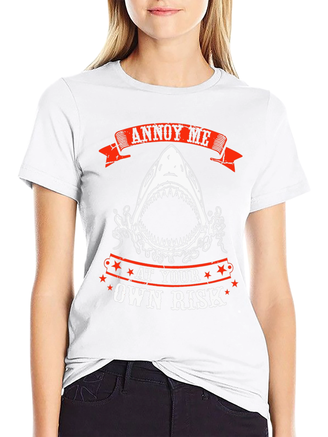 Annoy Me At Your Own Risk Shark Graphic T-Shirt
