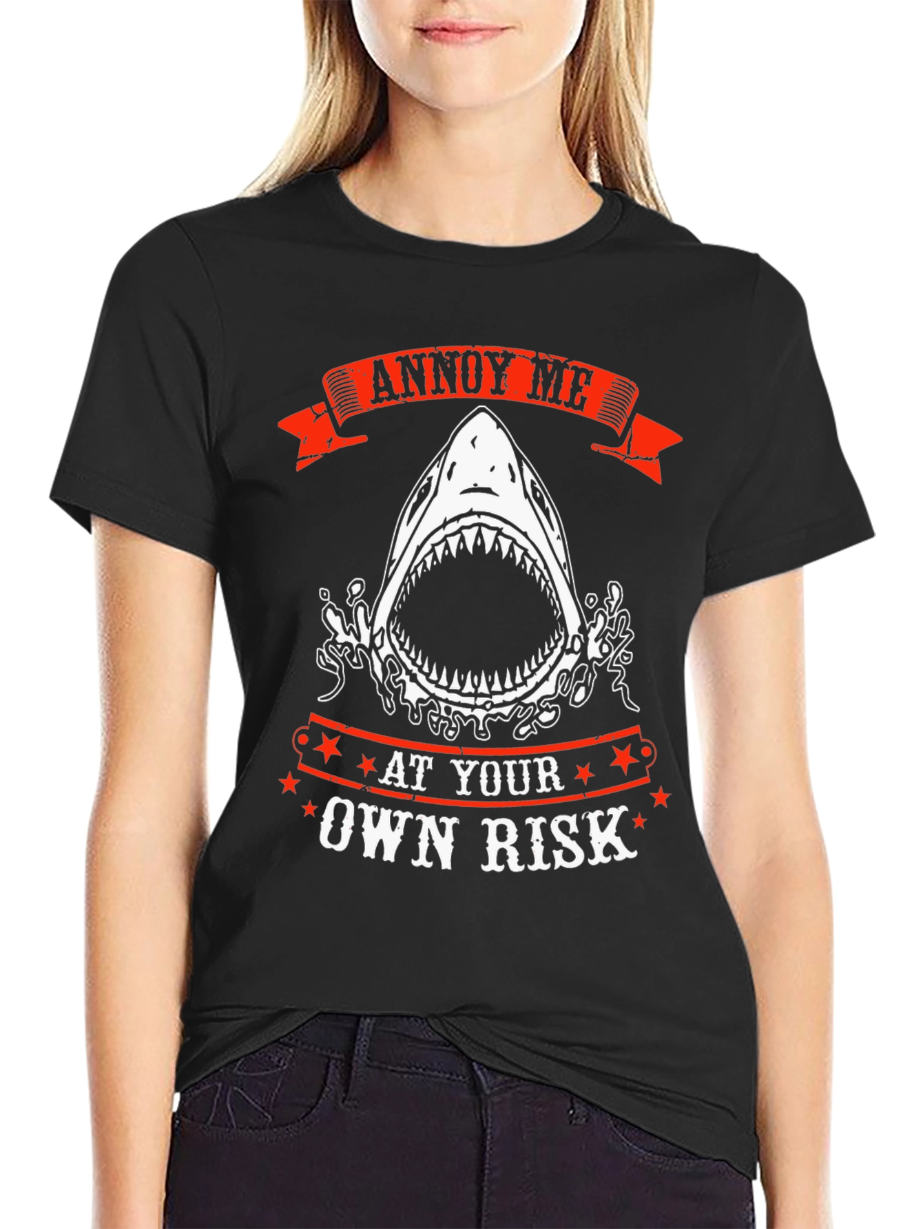 Annoy Me At Your Own Risk Shark Graphic T-Shirt
