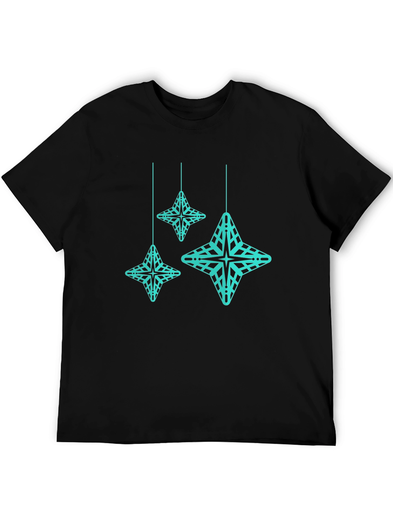 Geometric Star Tee - Modern Black T-Shirt