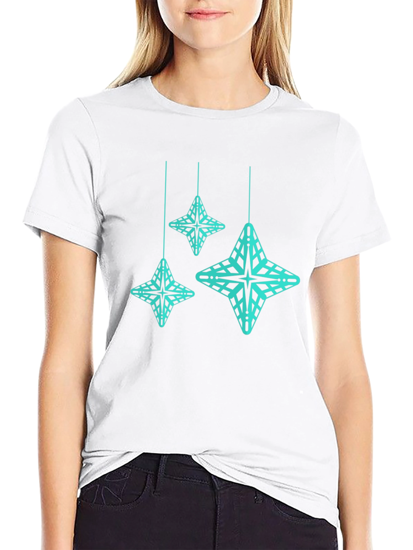 Geometric Star Tee - Modern Black T-Shirt