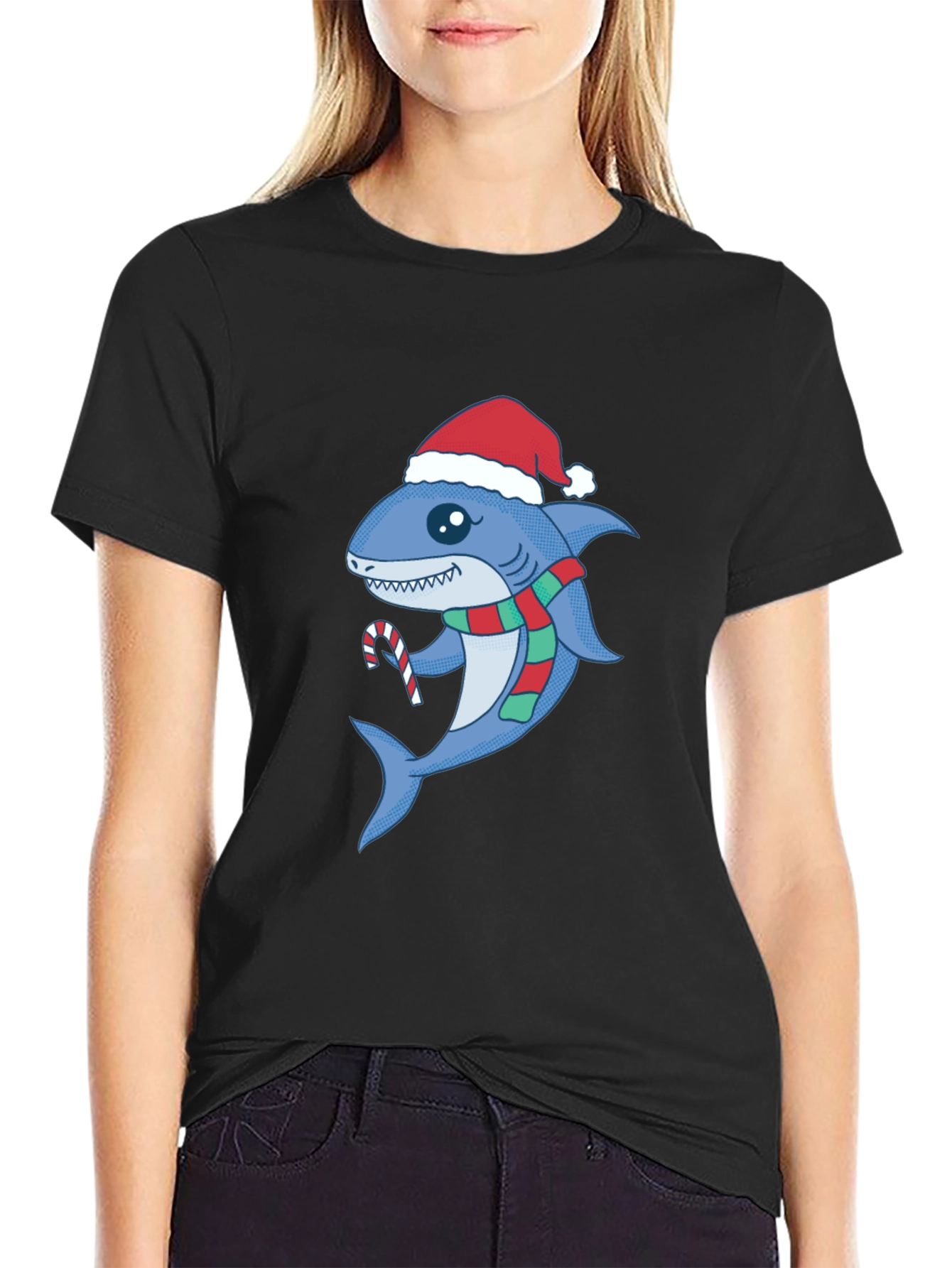 Festive Shark Tee - Christmas Holiday Apparel