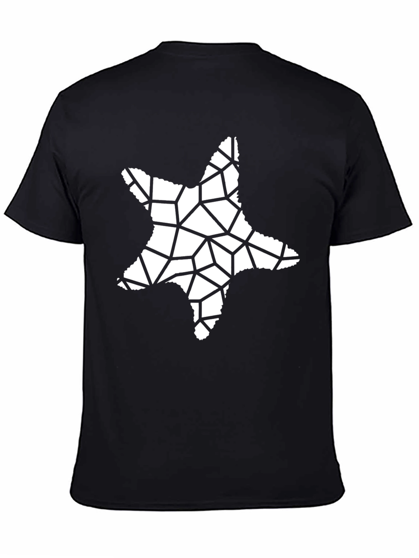 Abstract Star Graphic Tee - Black Casual Shirt