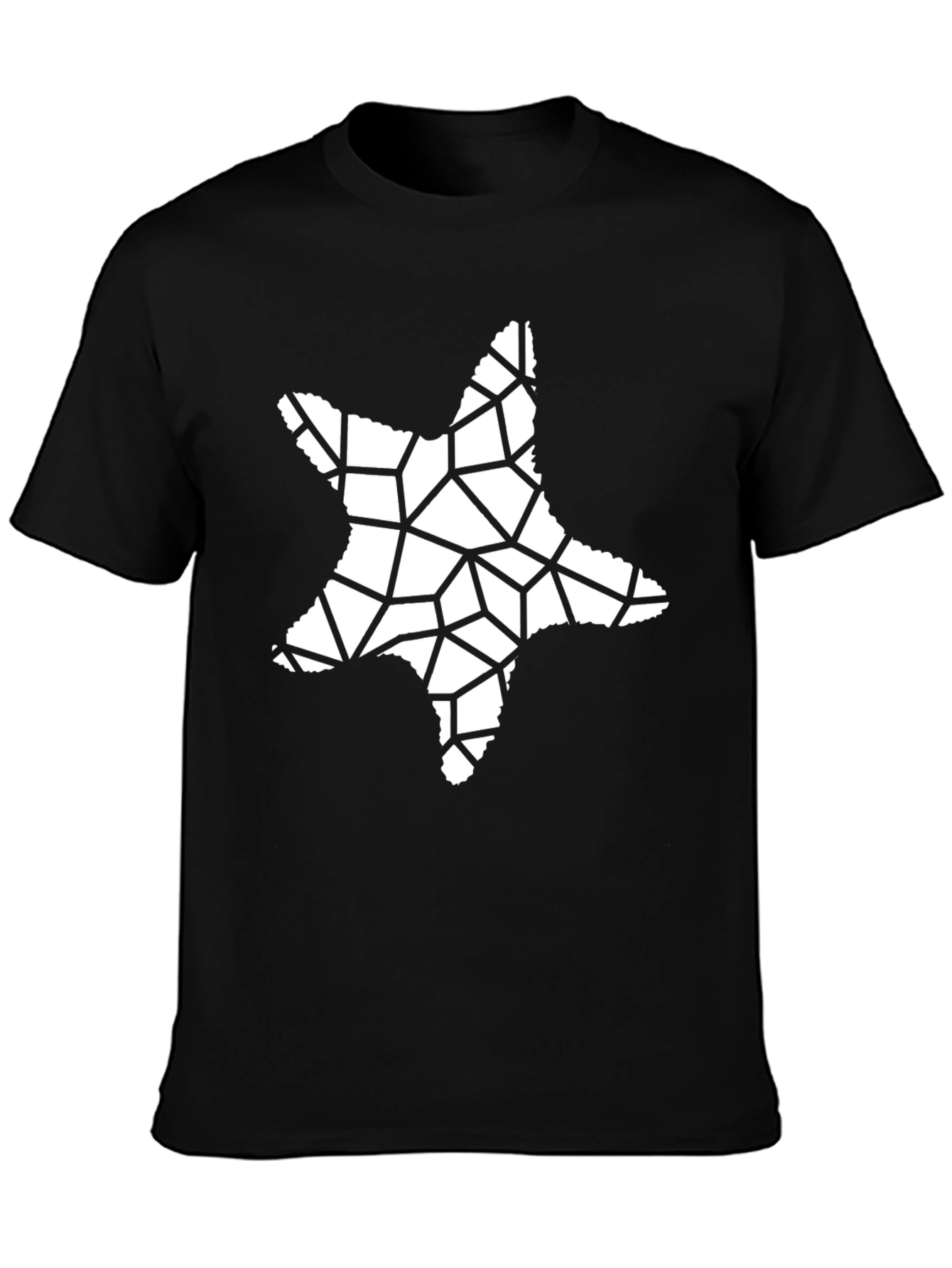 Abstract Star Graphic Tee - Black Casual Shirt