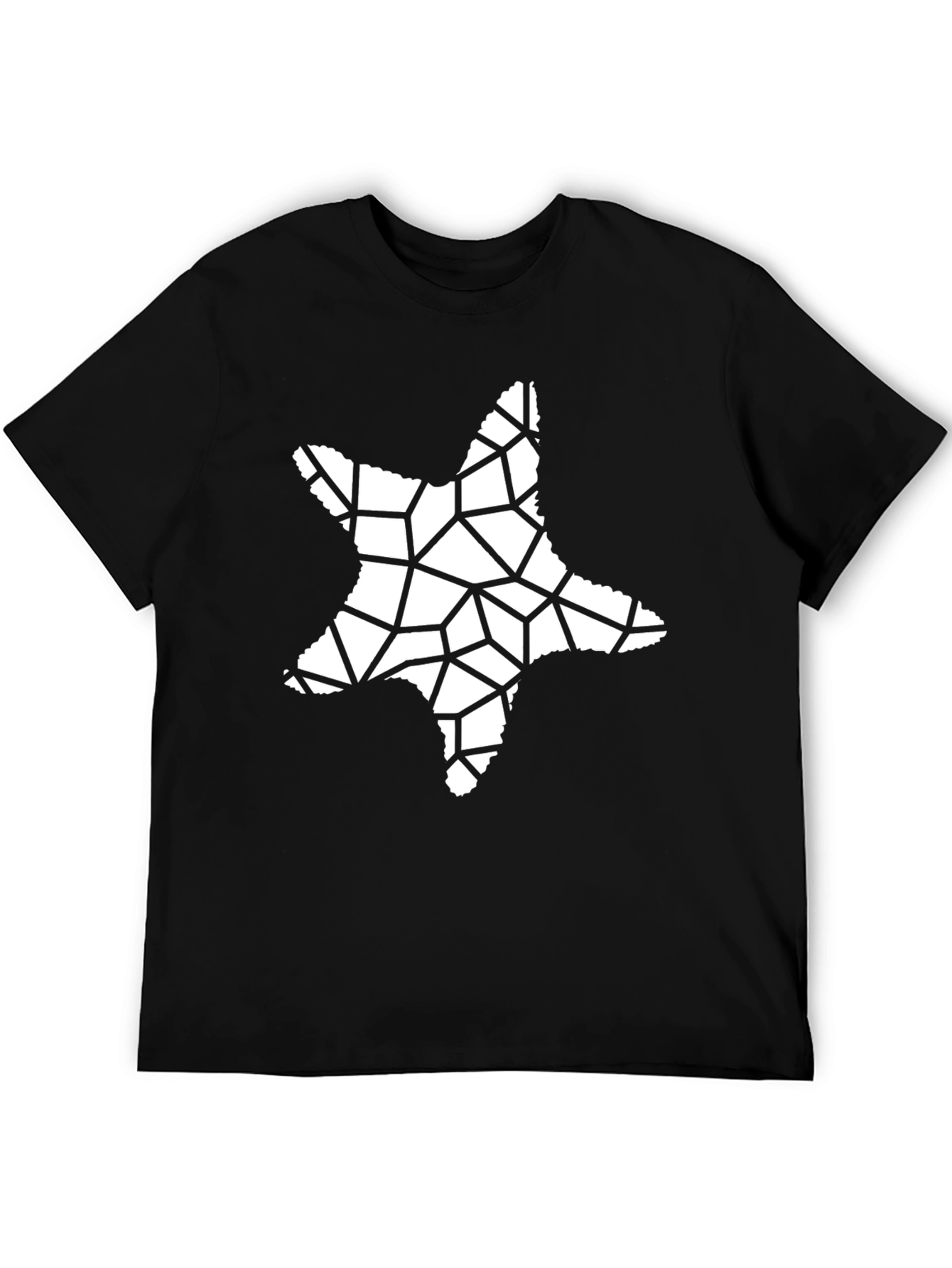 Abstract Star Graphic Tee - Black Casual Shirt