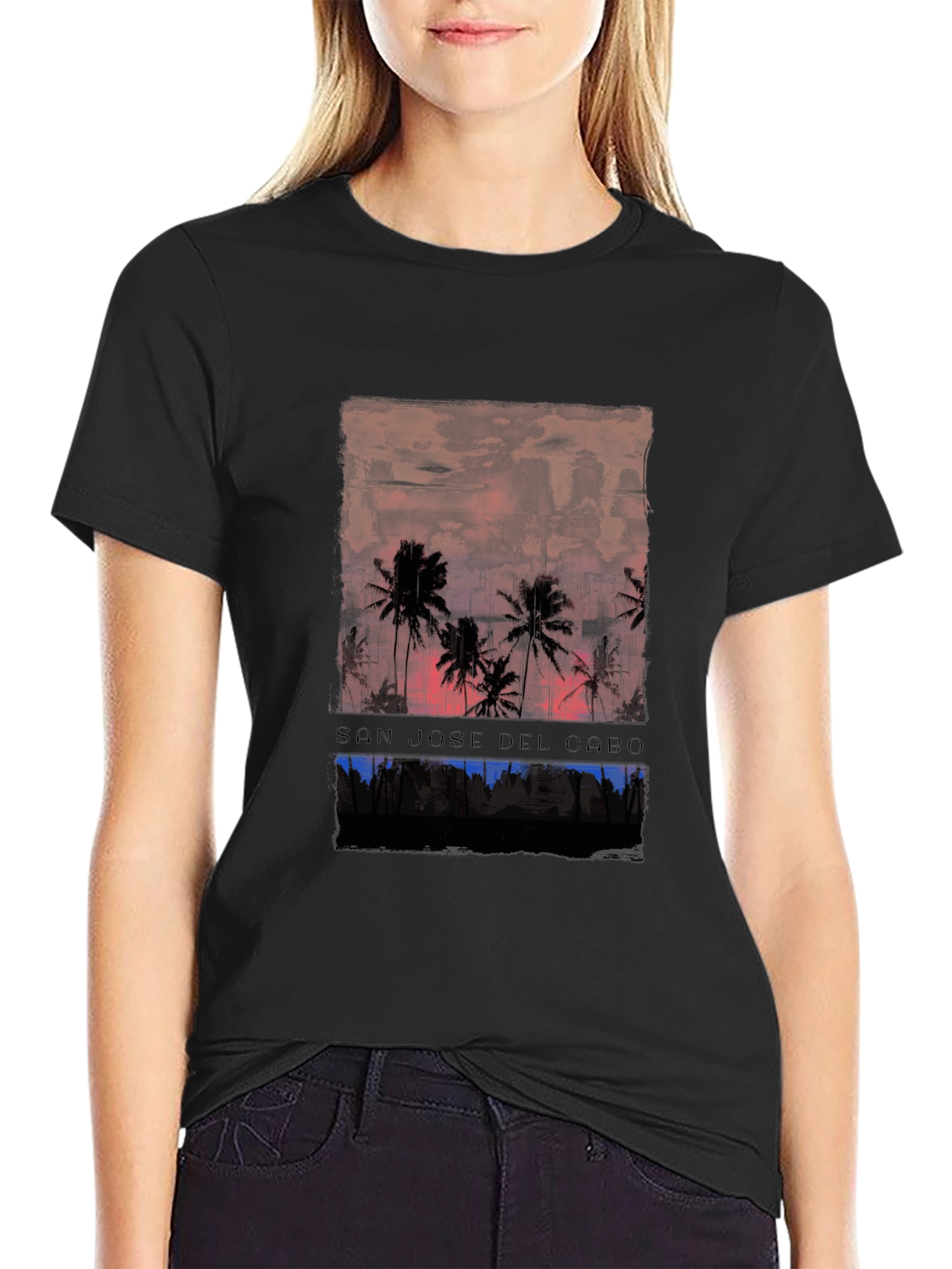 San Jose Del Cabo Palm Tree Sunset Graphic T-Shirt