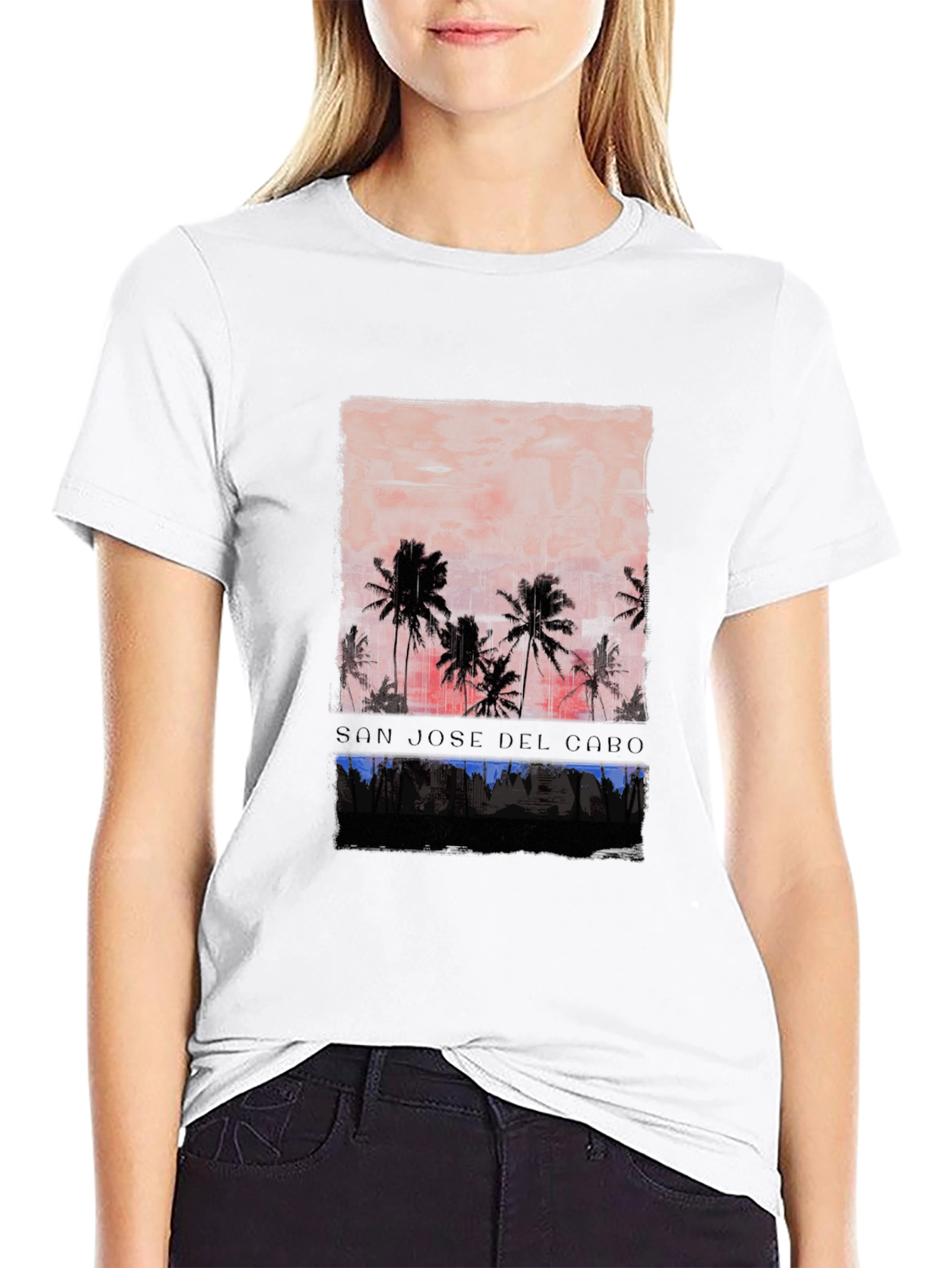San Jose Del Cabo Palm Tree Sunset Graphic T-Shirt