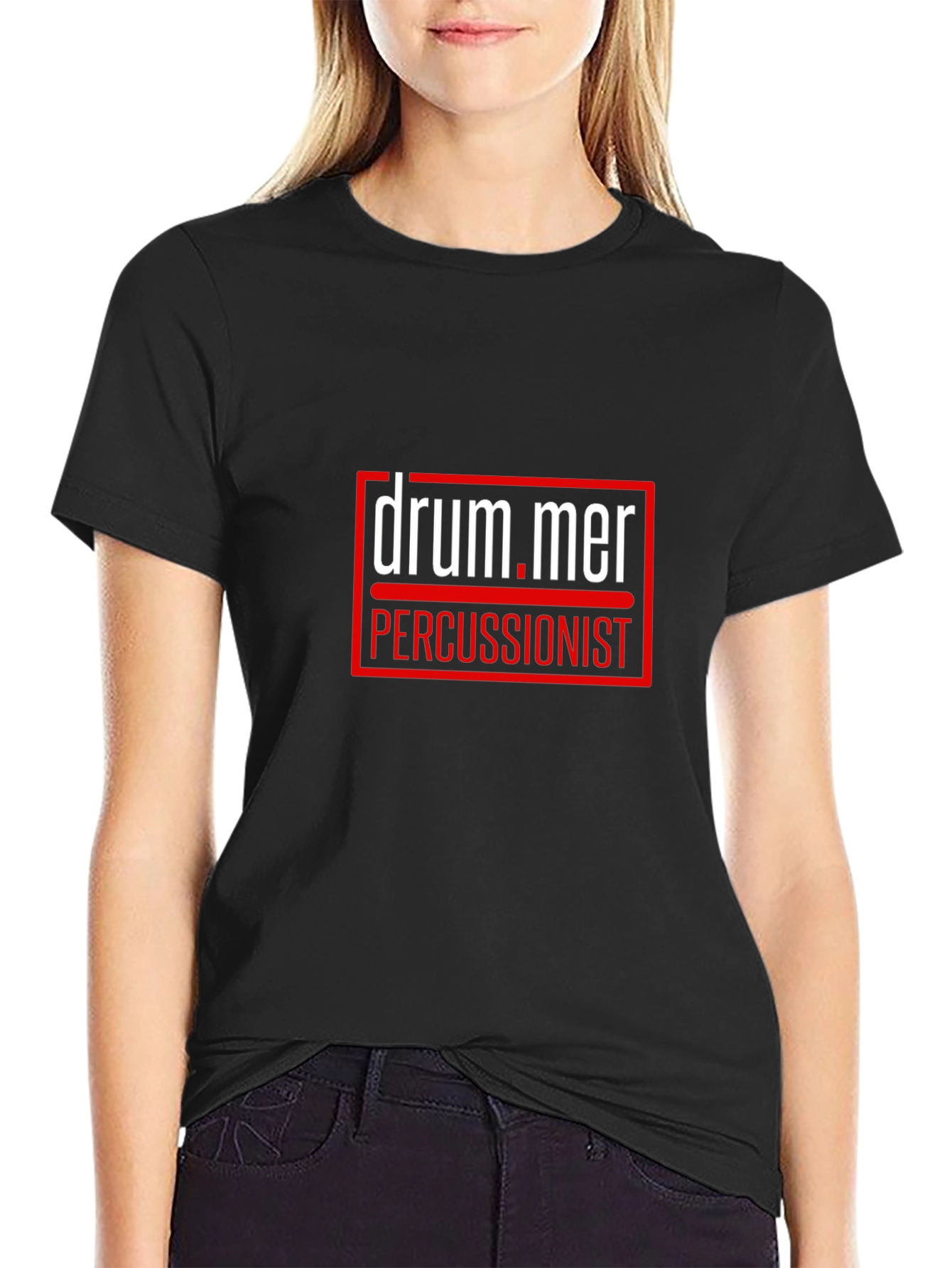Drummer Percussionist Black Graphic T-Shirt
