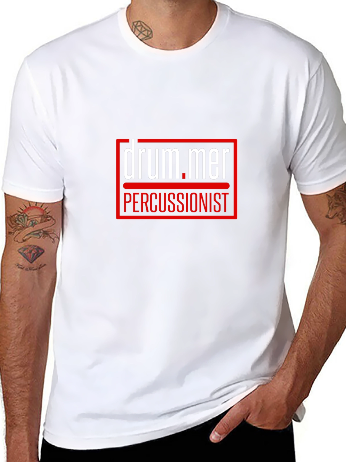 Drummer Percussionist Black Graphic T-Shirt