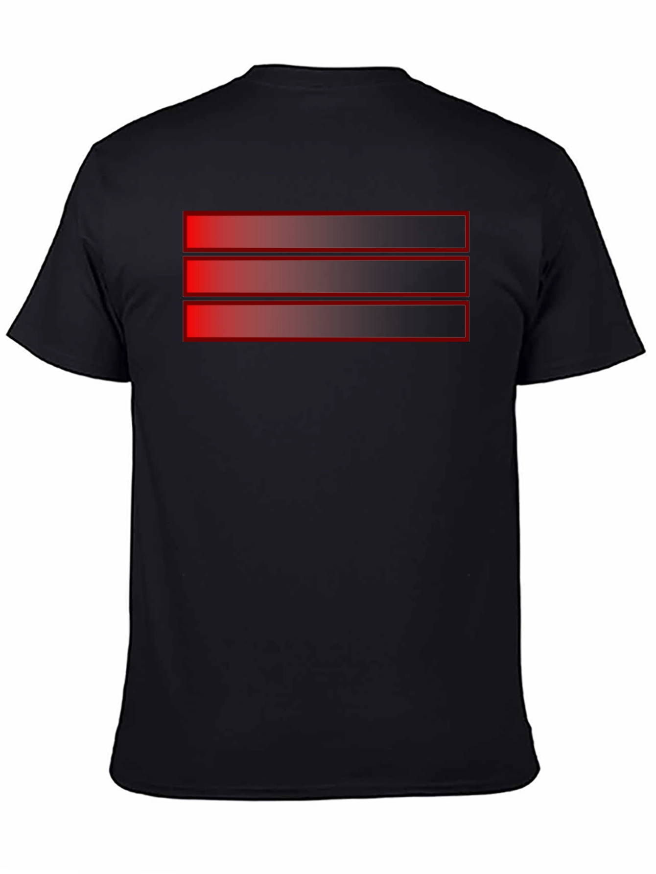 Black T-Shirt with Red Stripe Design