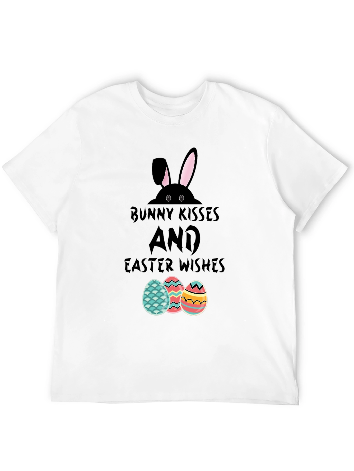 Bunny Kisses Easter Wishes Graphic T-Shirt
