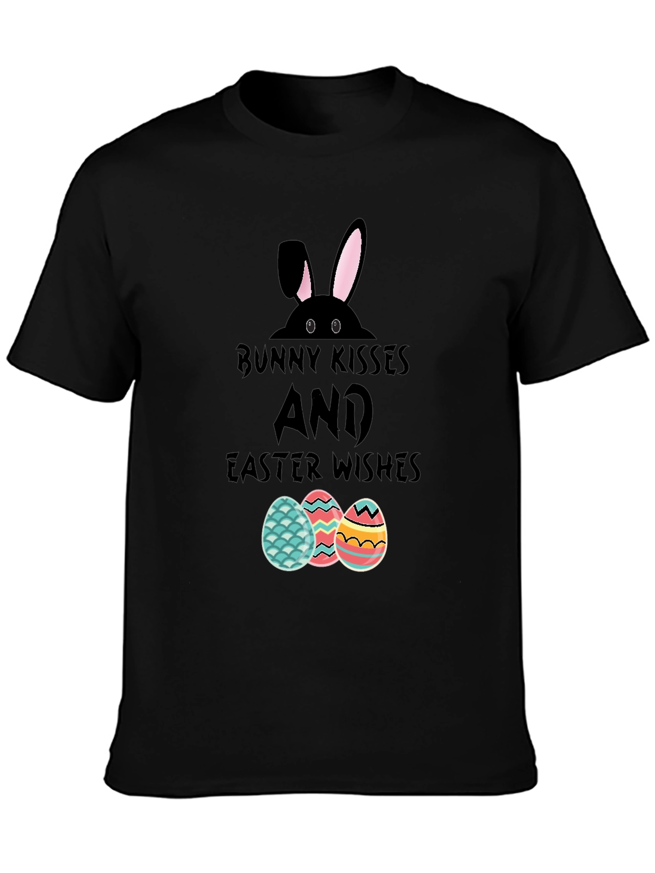 Bunny Kisses Easter Wishes Graphic T-Shirt