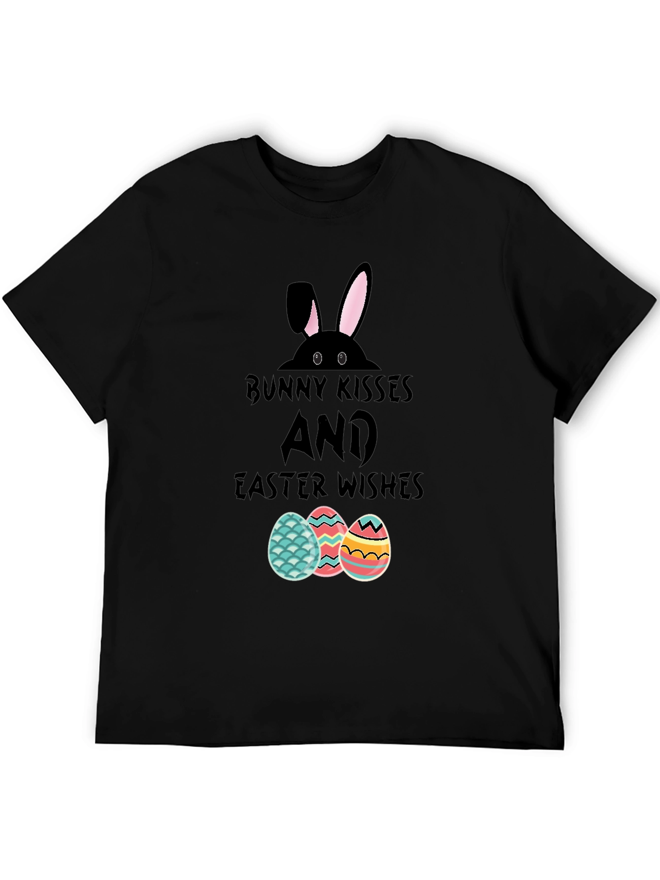Bunny Kisses Easter Wishes Graphic T-Shirt