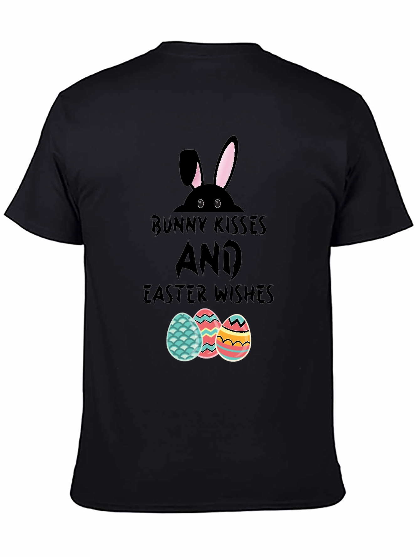 Bunny Kisses Easter Wishes Graphic T-Shirt