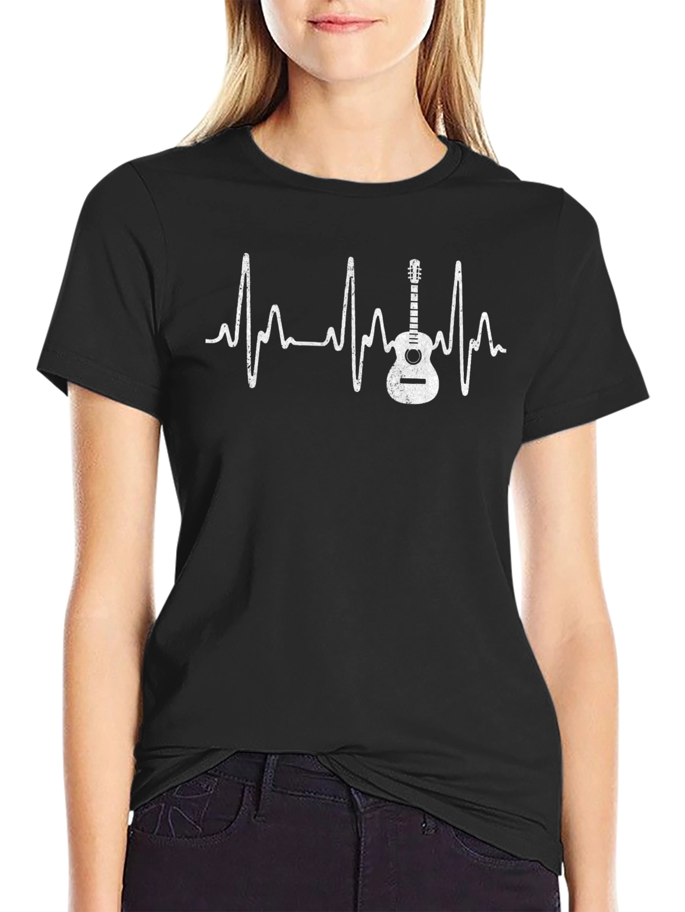 Guitar Heartbeat Graphic Tee - Musician T-Shirt