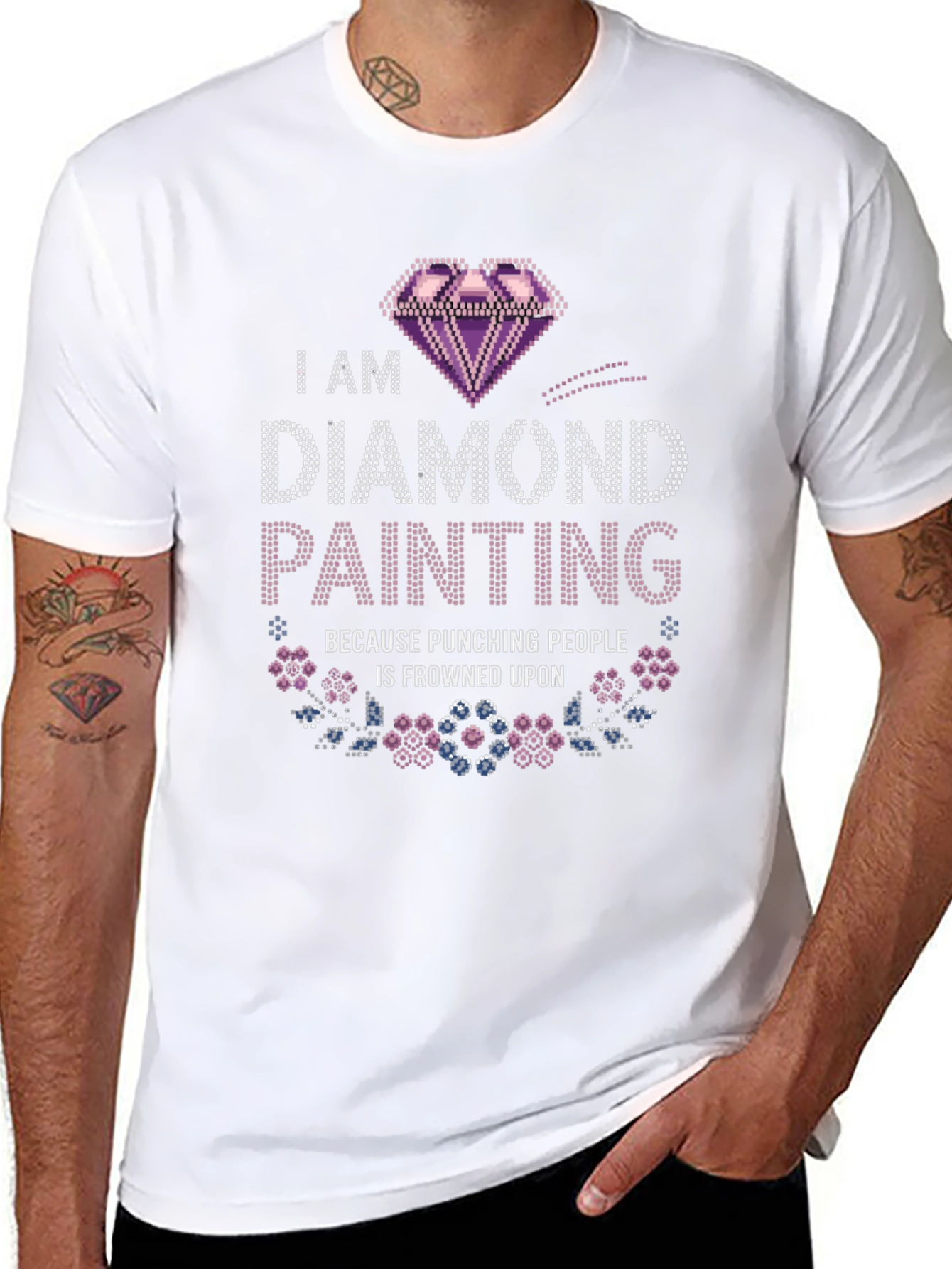 Diamond Painting Tee - Punching People is Frowned Upon