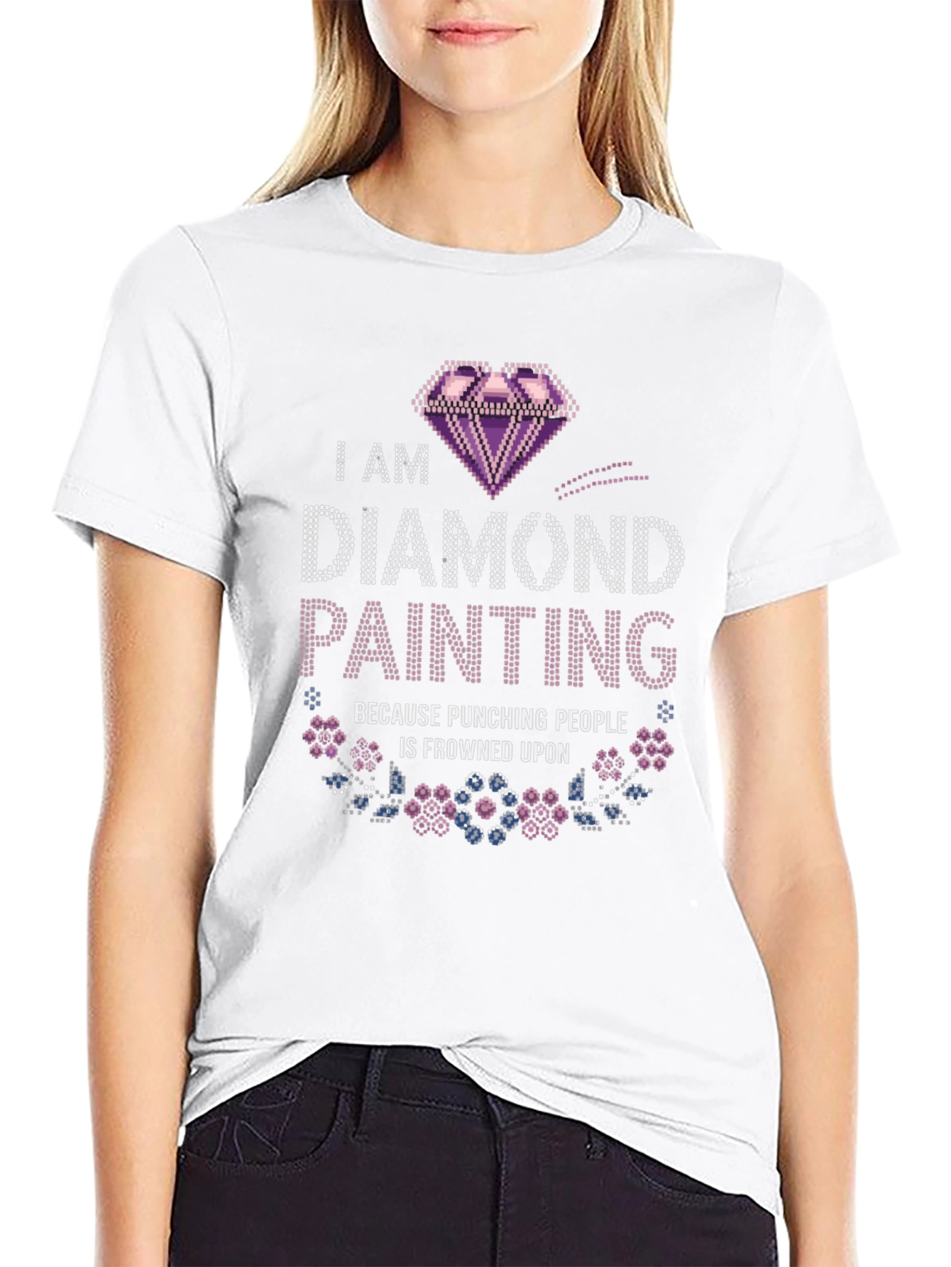 Diamond Painting Tee - Punching People is Frowned Upon