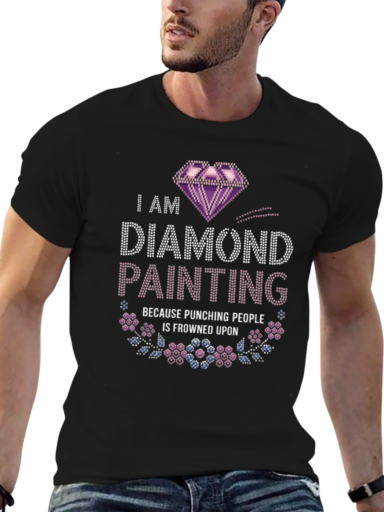 Diamond Painting Tee - Punching People is Frowned Upon