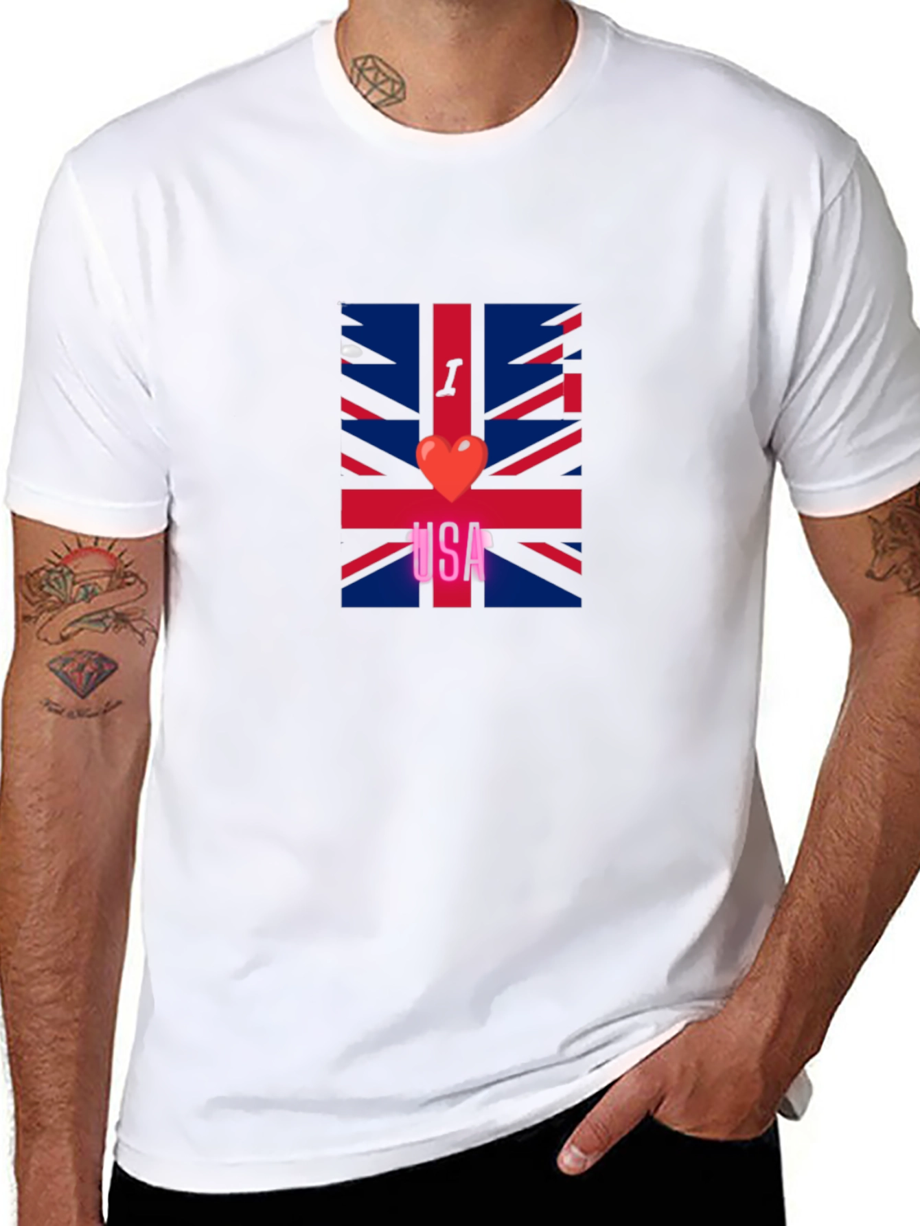 I Heart UK T-Shirt - Union Jack Graphic Tee