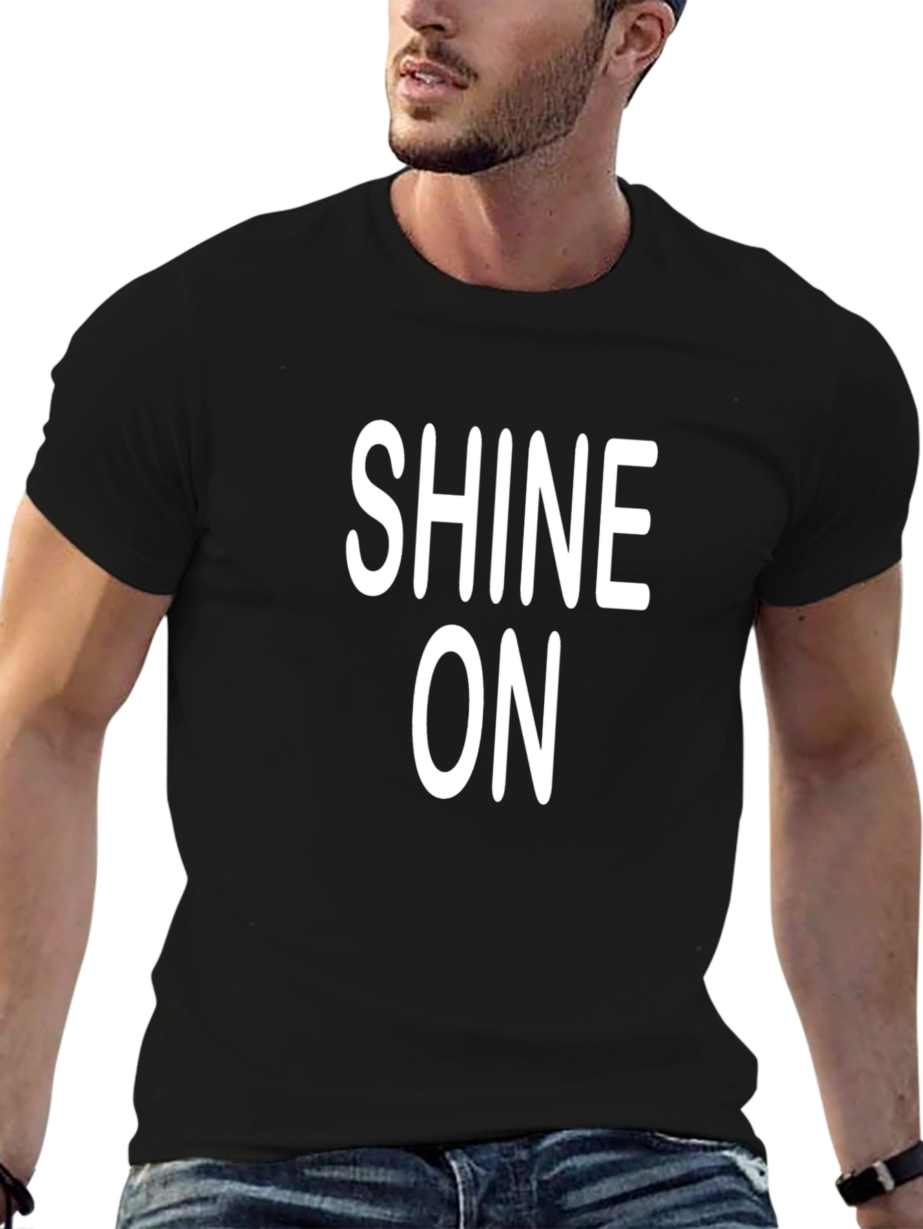 Shine On Graphic Print Black T-Shirt