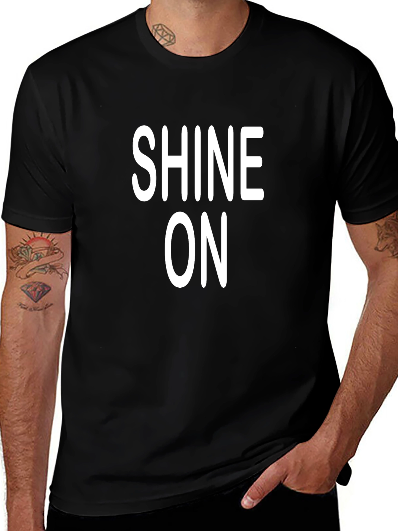 Shine On Graphic Print Black T-Shirt
