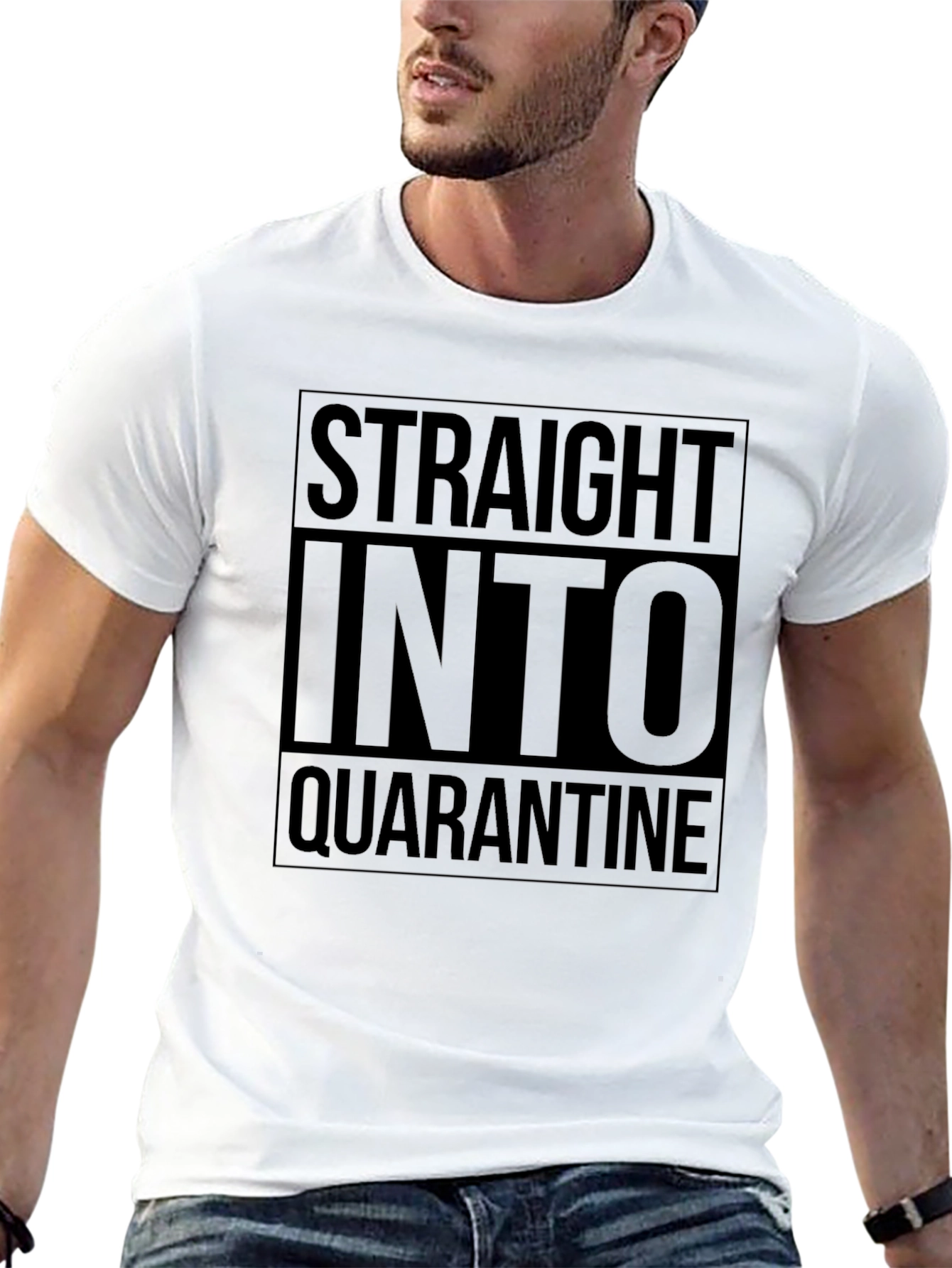 Straight Into Quarantine Black Tee